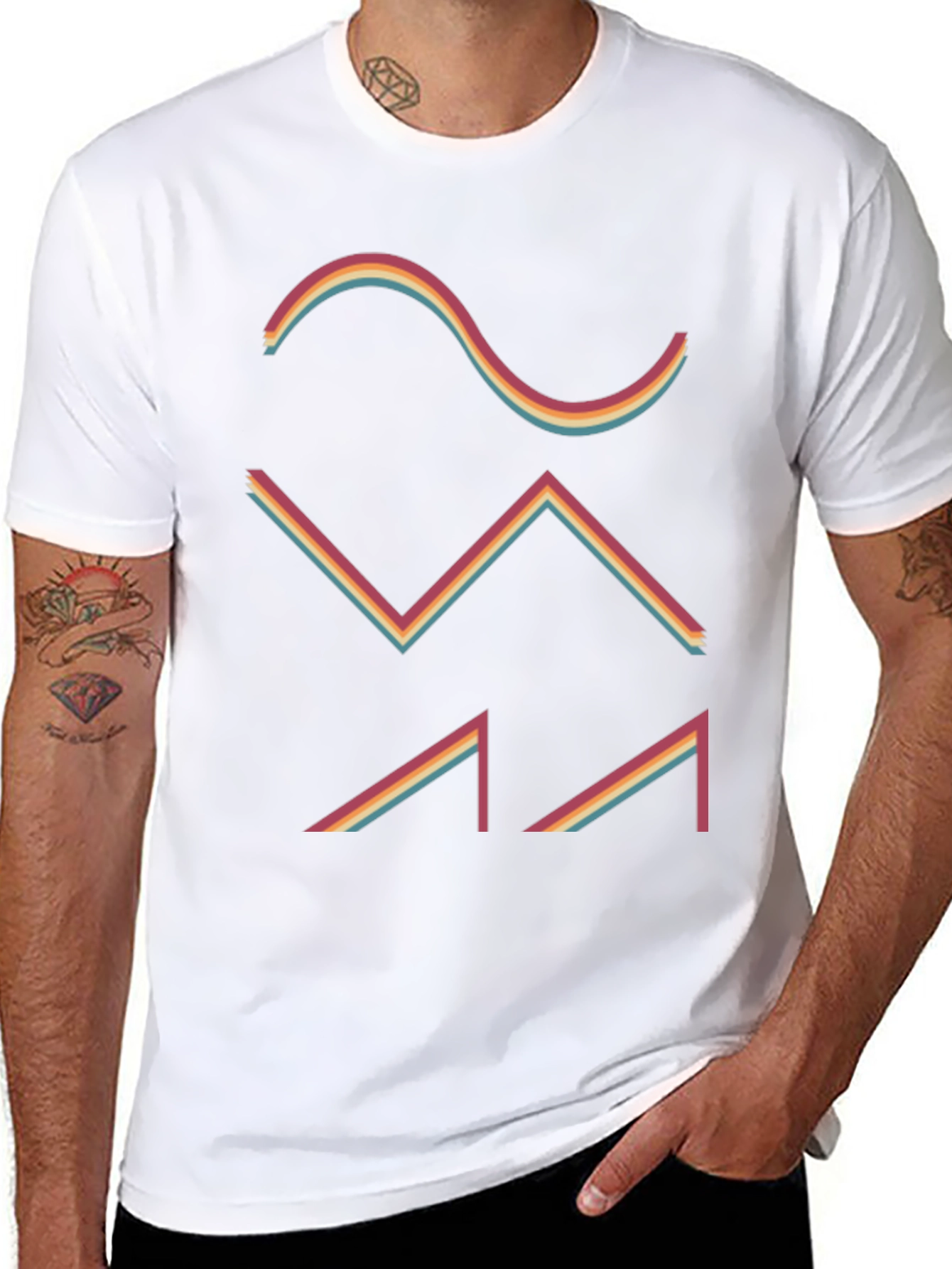 Retro Waveform Graphic Tee - Black