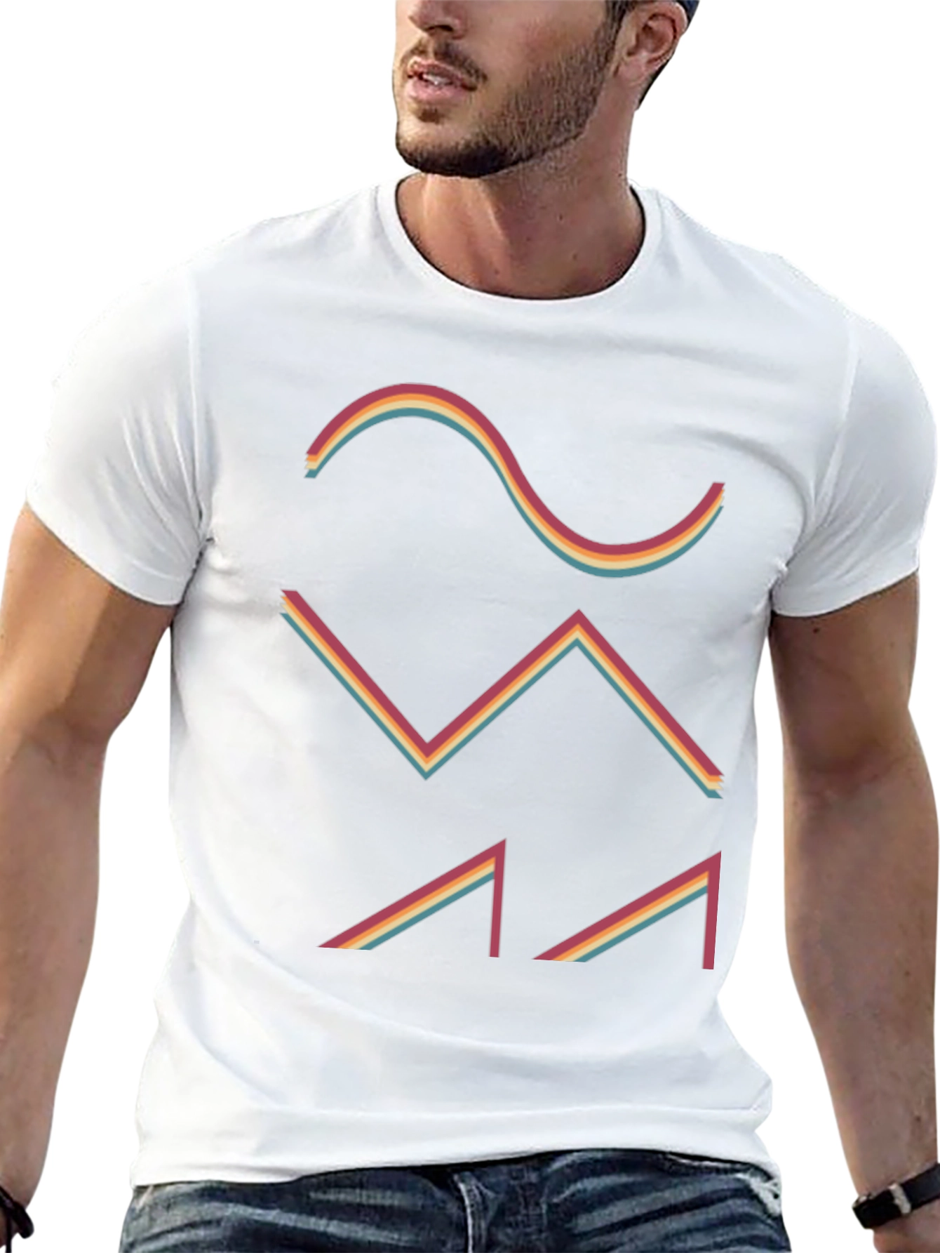 Retro Waveform Graphic Tee - Black