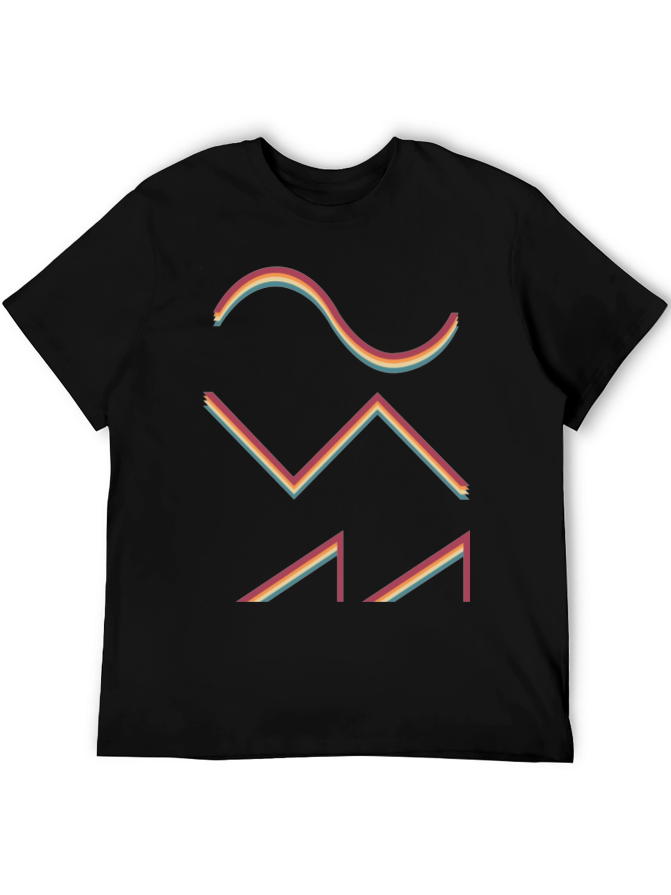 Retro Waveform Graphic Tee - Black