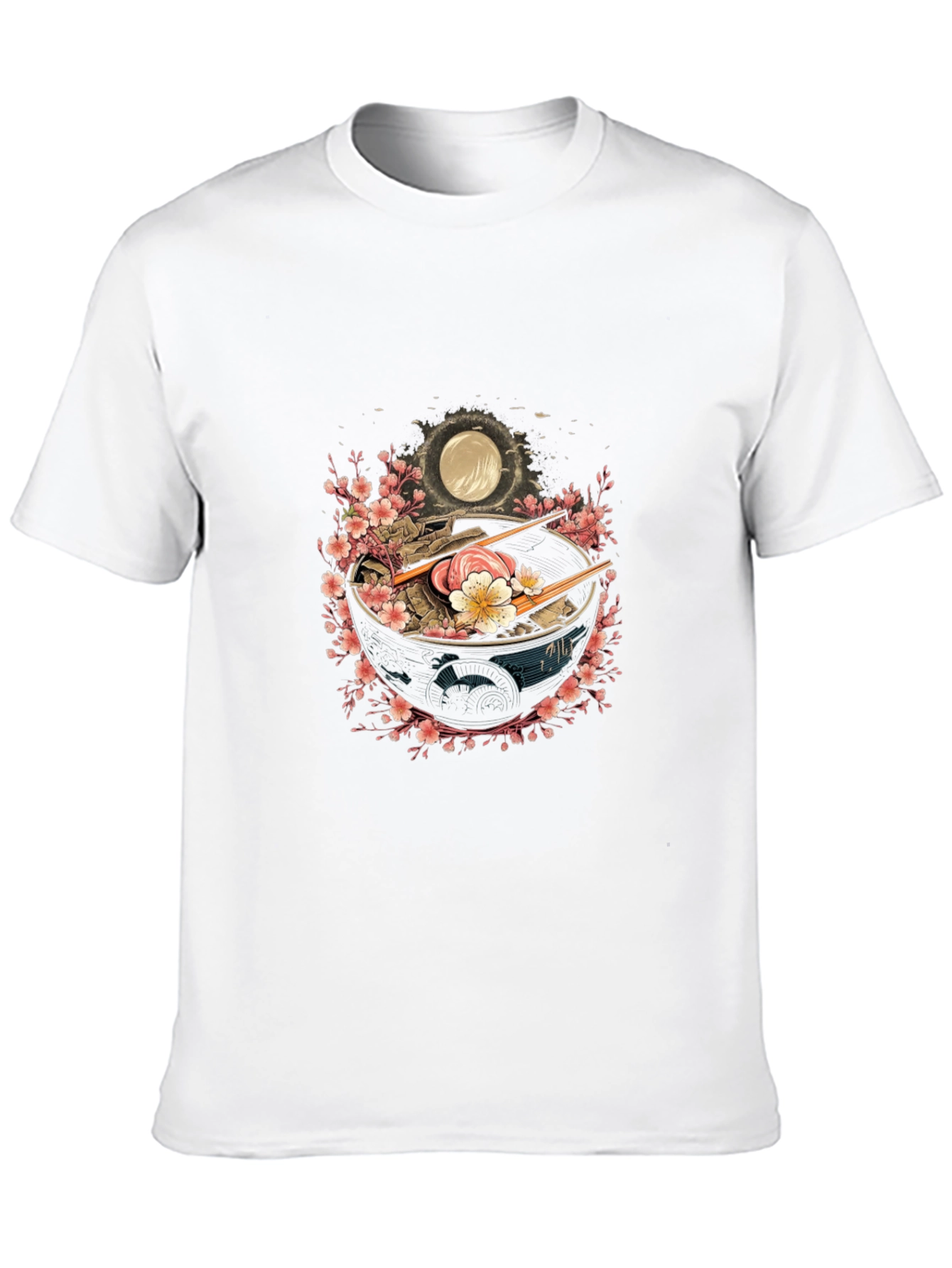 Ramen Bowl Graphic Tee - Black Casual T-Shirt