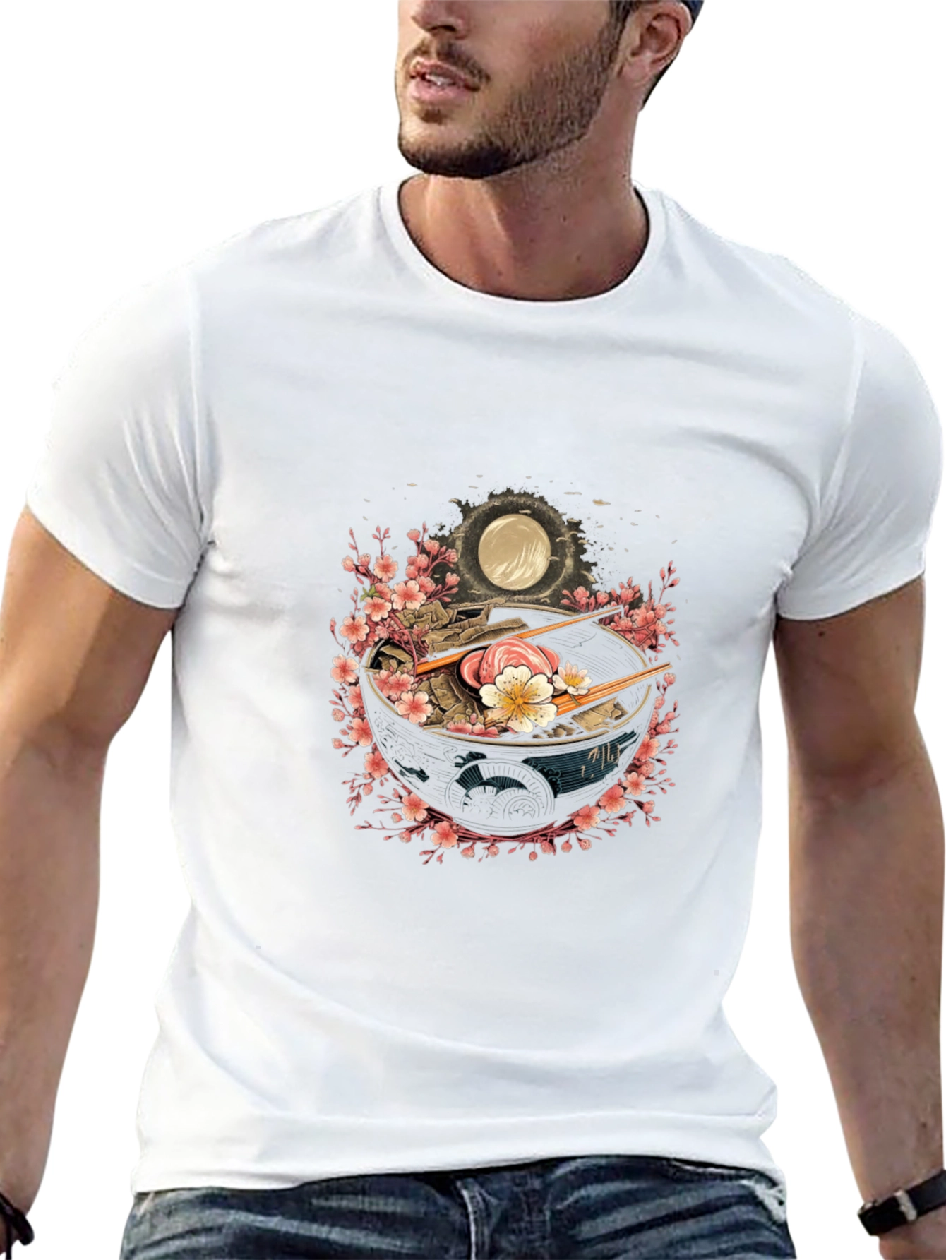 Ramen Bowl Graphic Tee - Black Casual T-Shirt