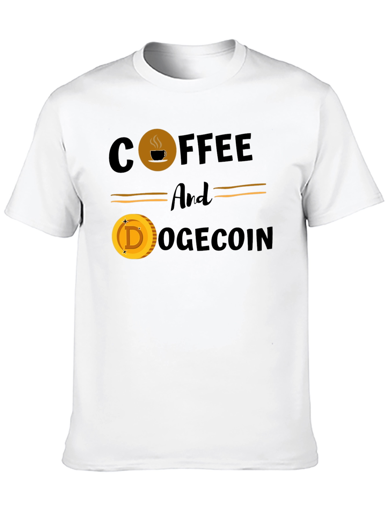Coffee & Dogecoin Black T-Shirt