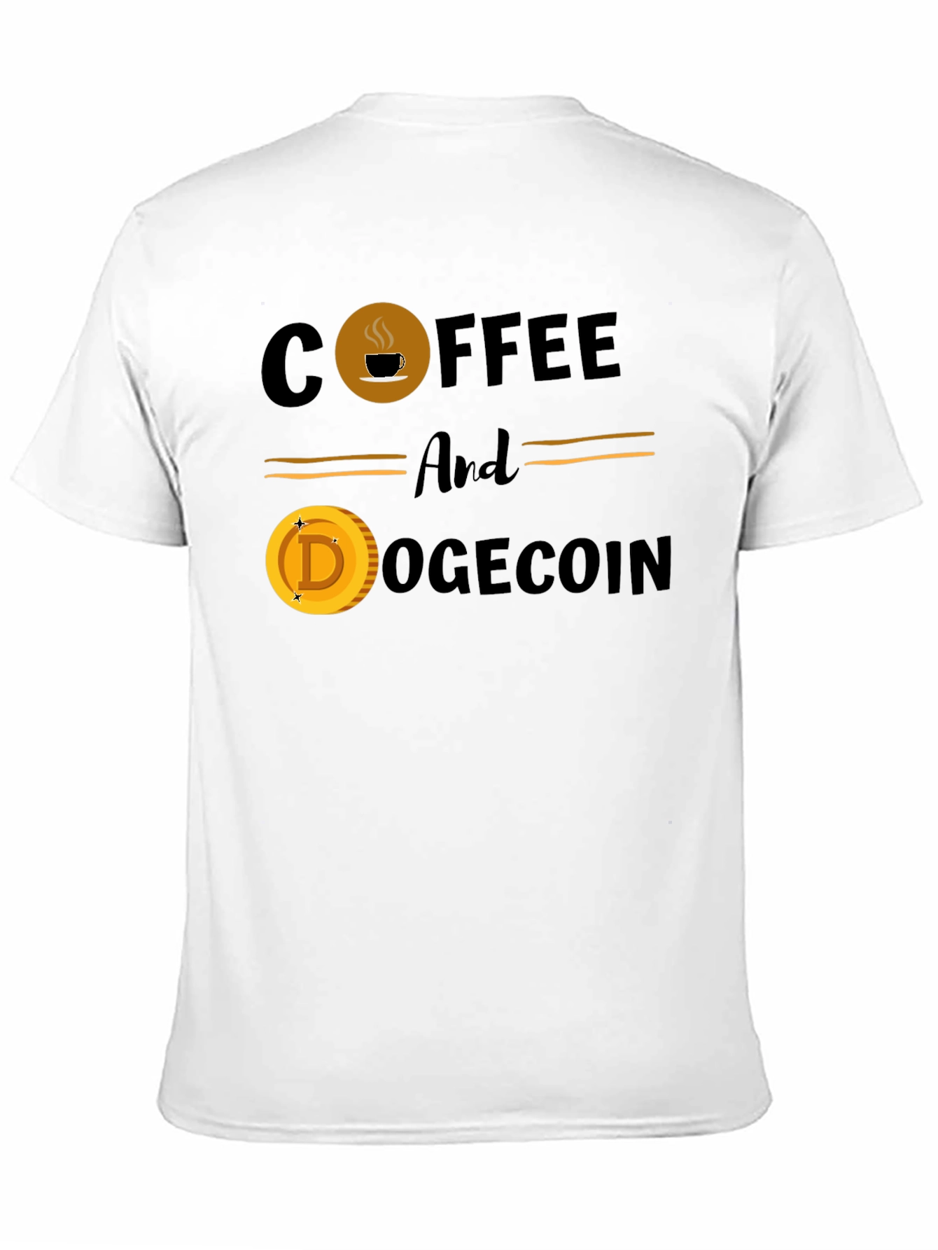 Coffee & Dogecoin Black T-Shirt