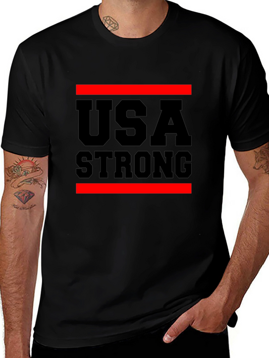 USA Strong Graphic T-Shirt Patriotic Design