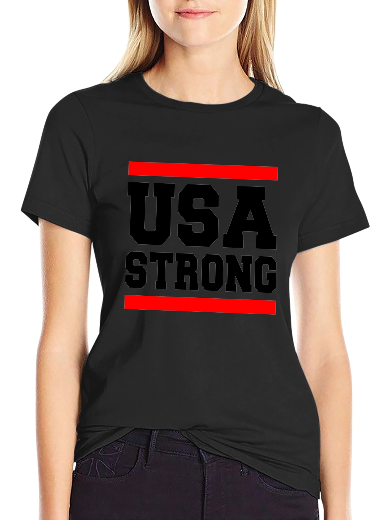 USA Strong Graphic T-Shirt Patriotic Design