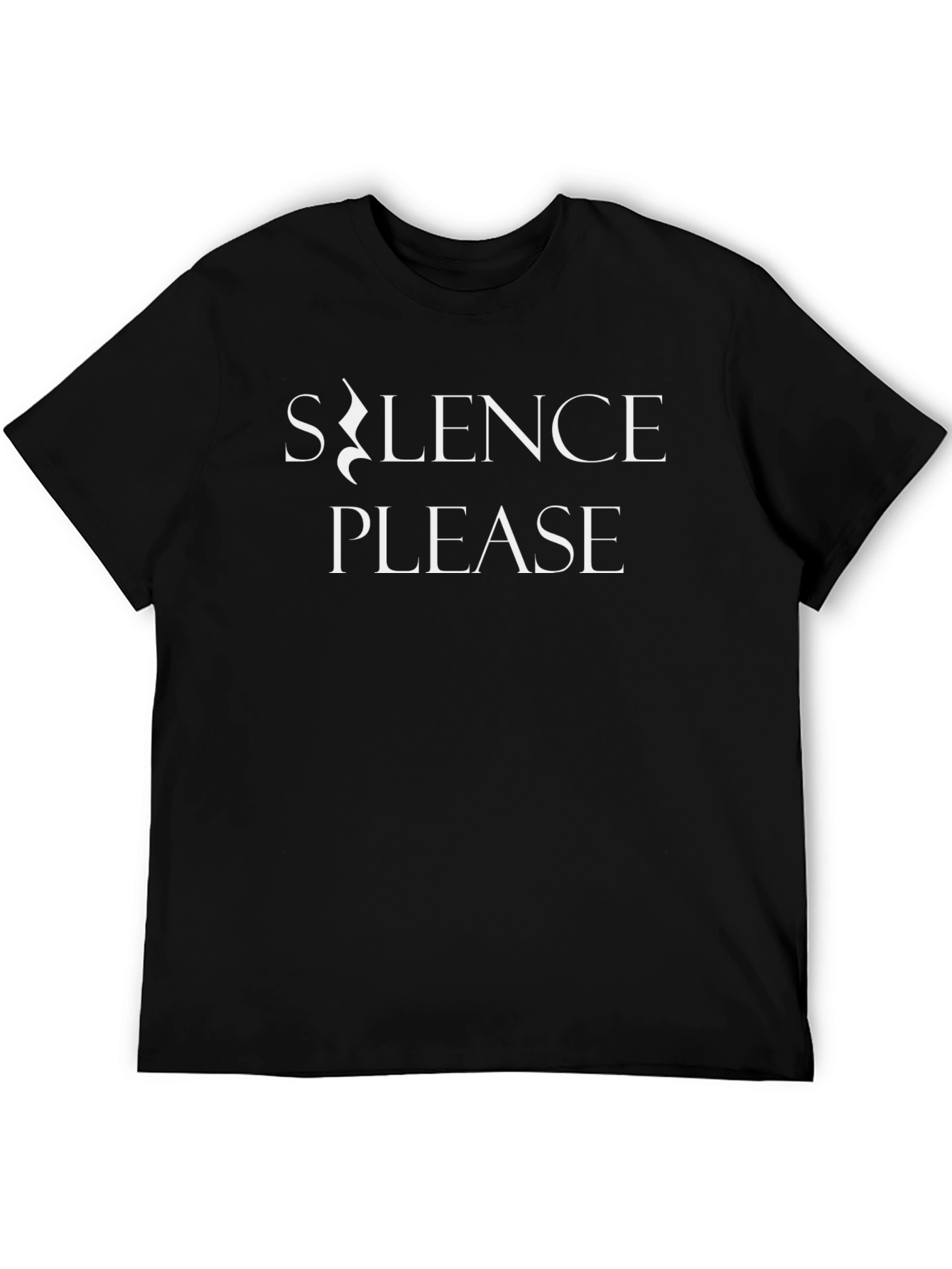 Silence Please Graphic Tee - Black