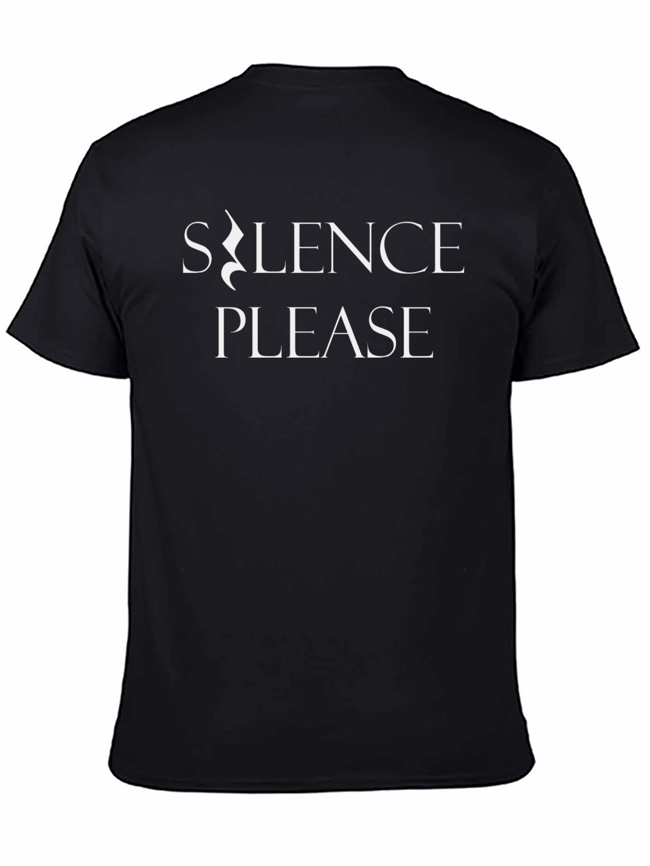 Silence Please Graphic Tee - Black
