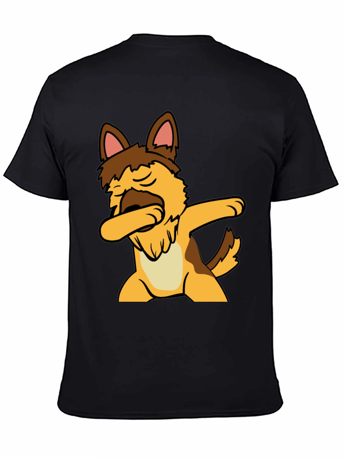 Dabbing Dog Graphic Tee - Black Cotton T-Shirt