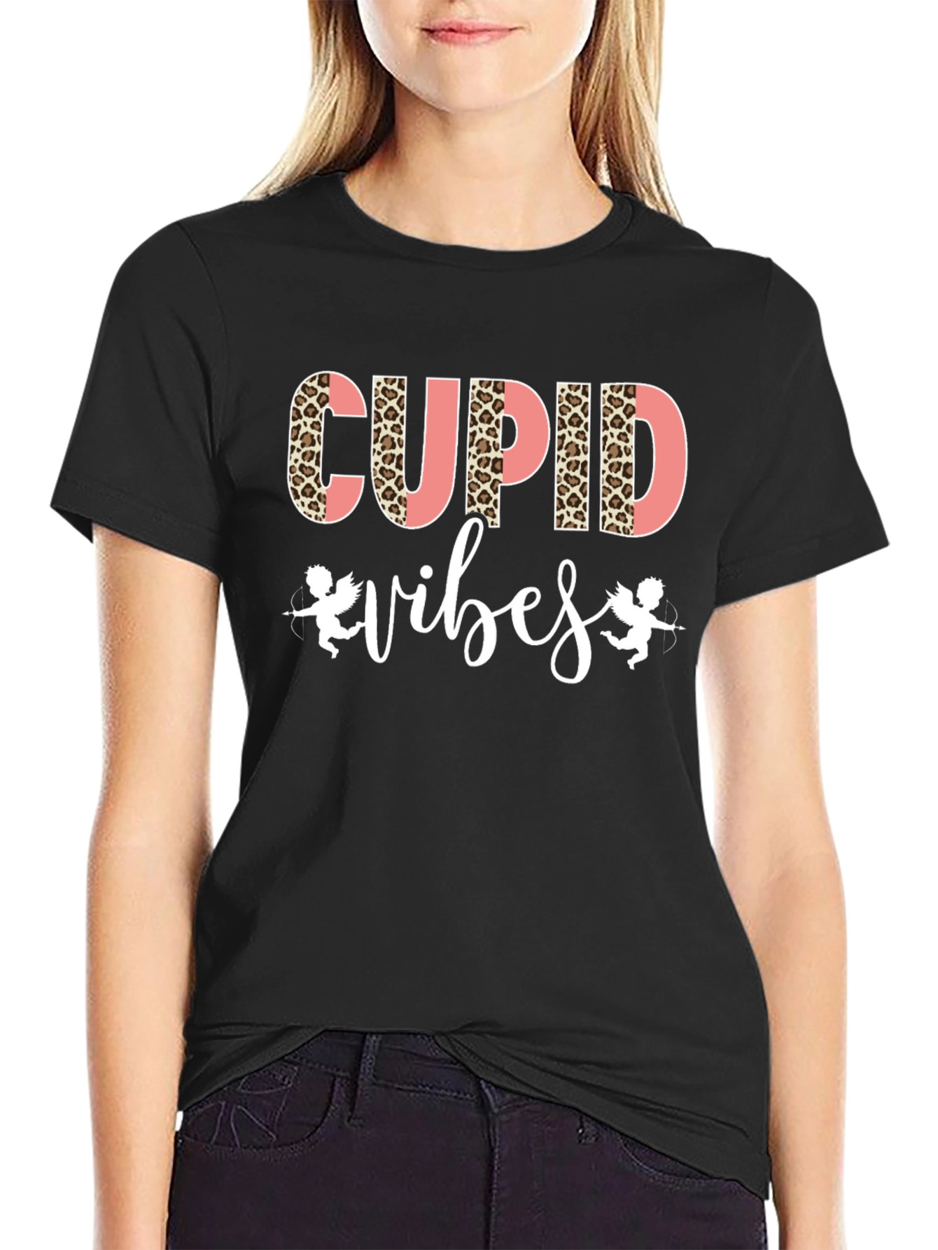 Cupid Vibes Black Graphic Tee