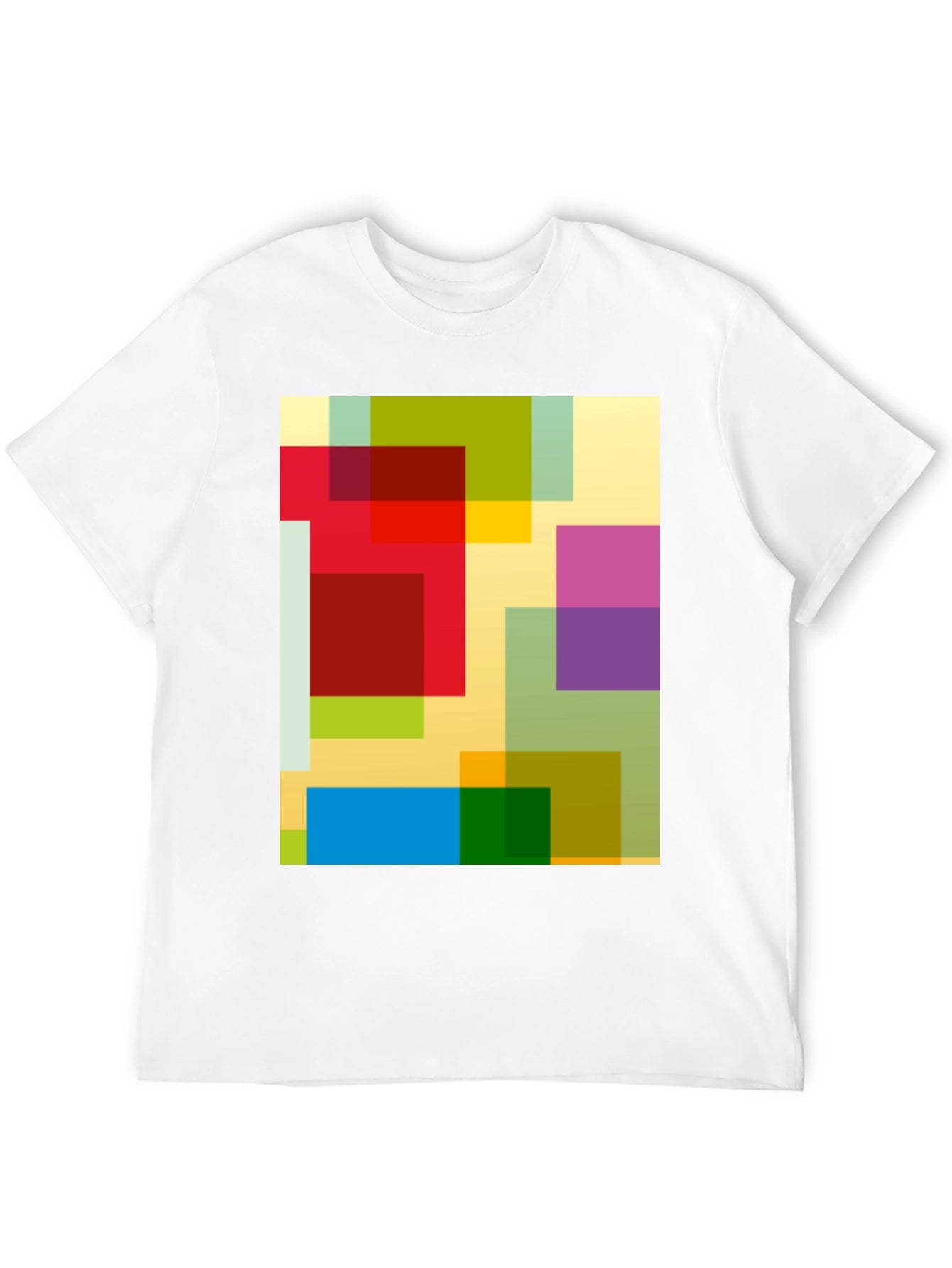 Abstract Geometric Squares Graphic T-Shirt