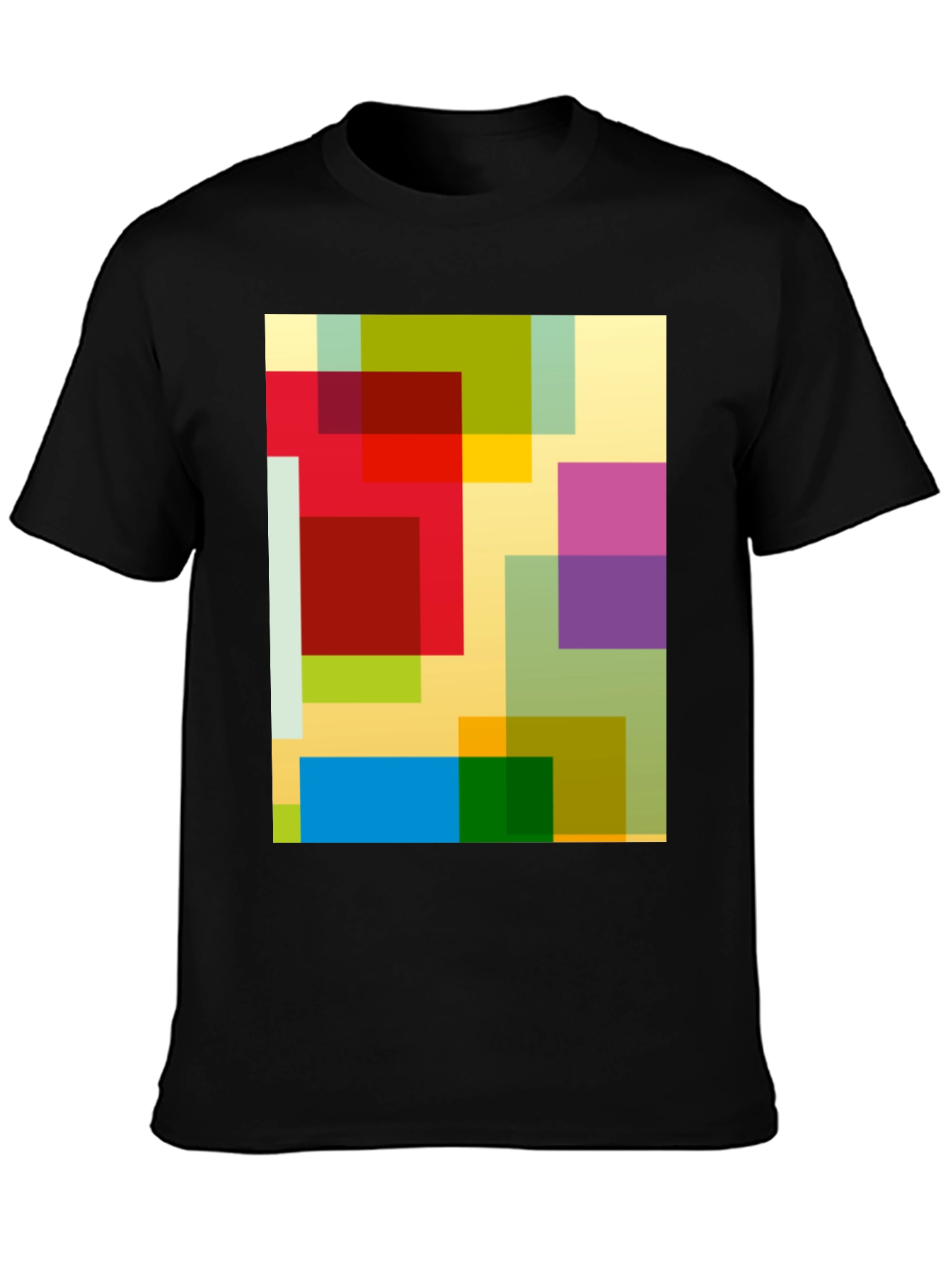 Abstract Geometric Squares Graphic T-Shirt