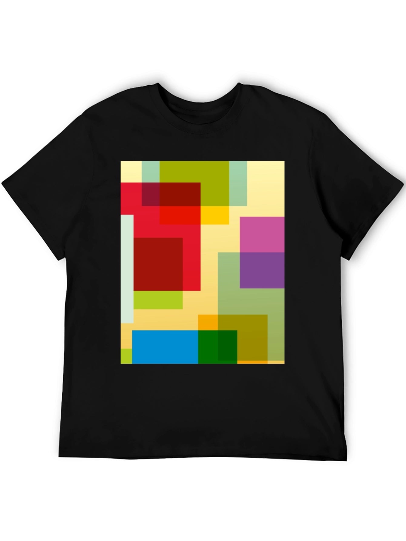 Abstract Geometric Squares Graphic T-Shirt