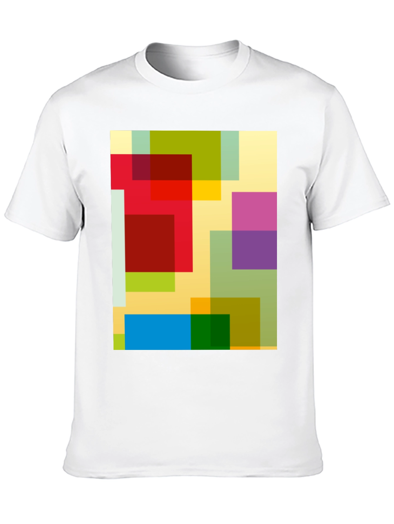 Abstract Geometric Squares Graphic T-Shirt