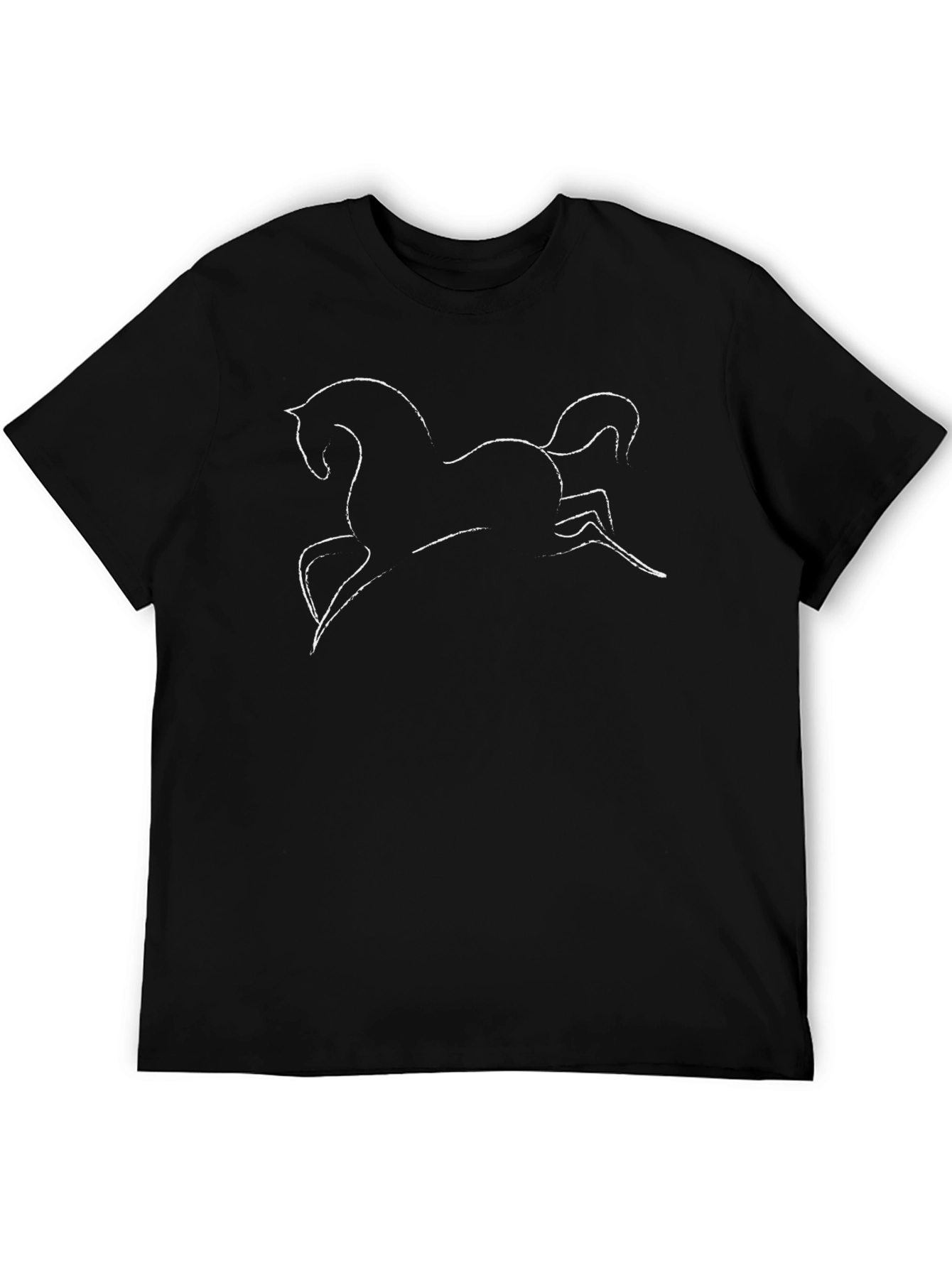 Horse Graphic Tee - Black Casual Shirt