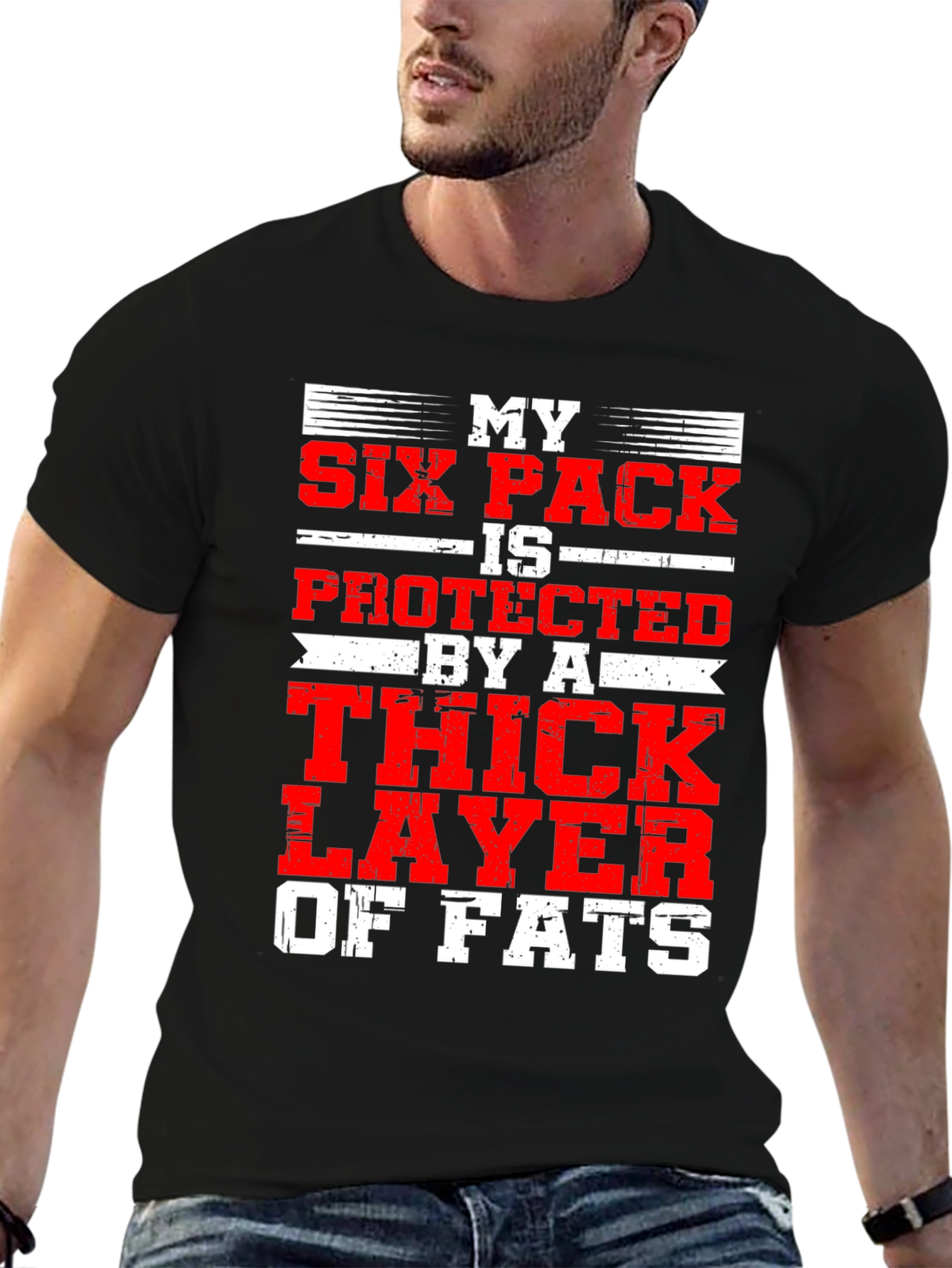 My Six Pack is Protected Funny Graphic T-Shirt