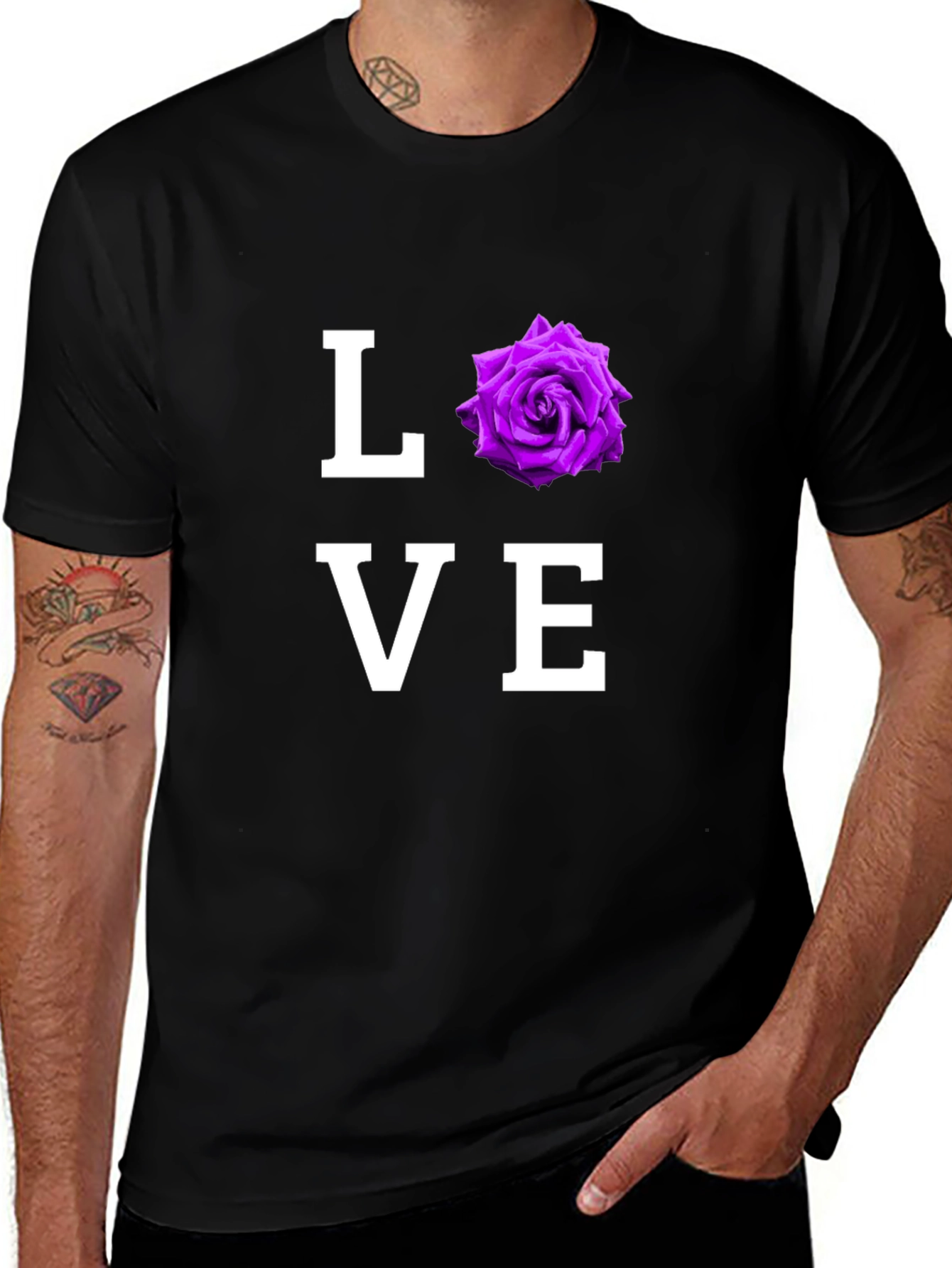 Love Rose Graphic T-Shirt - Black