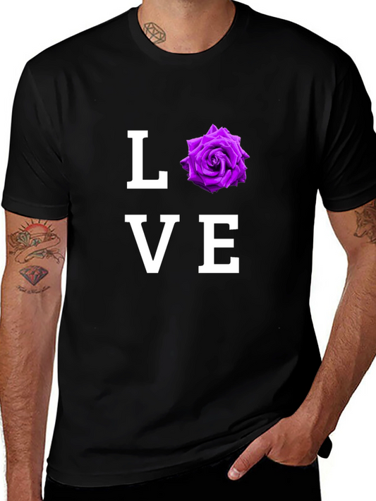 Love Rose Graphic T-Shirt - Black