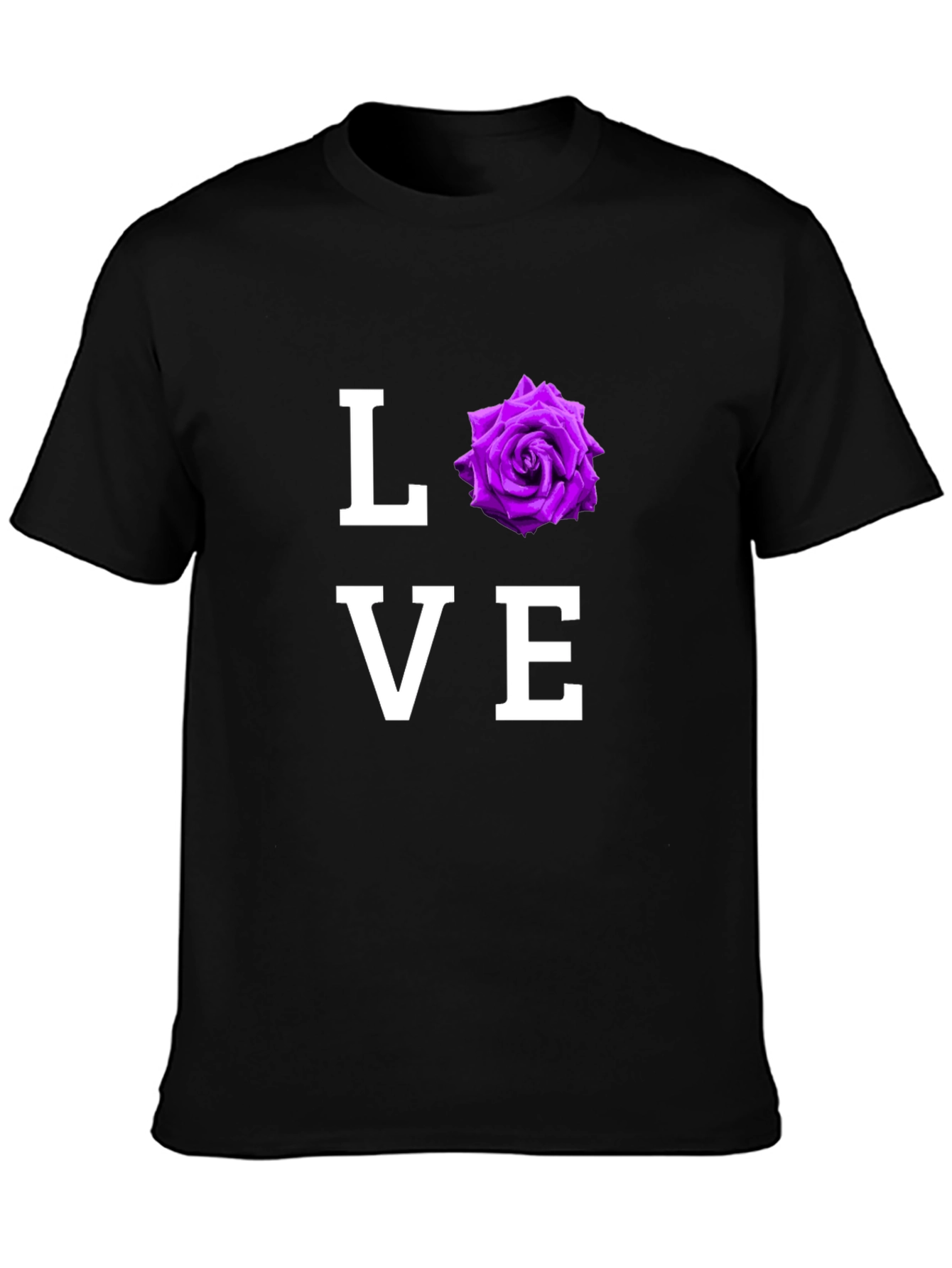 Love Rose Graphic T-Shirt - Black