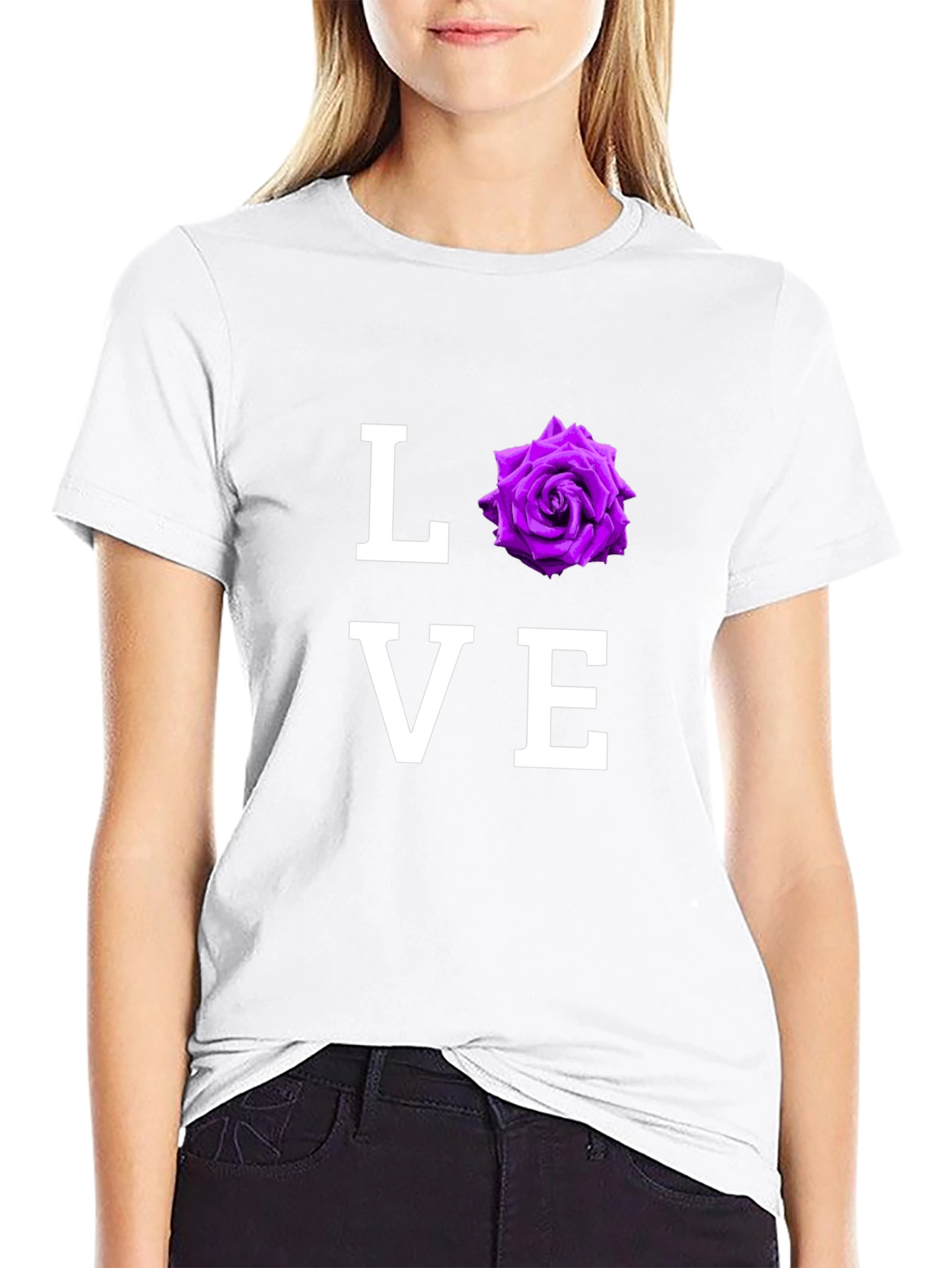 Love Rose Graphic T-Shirt - Black