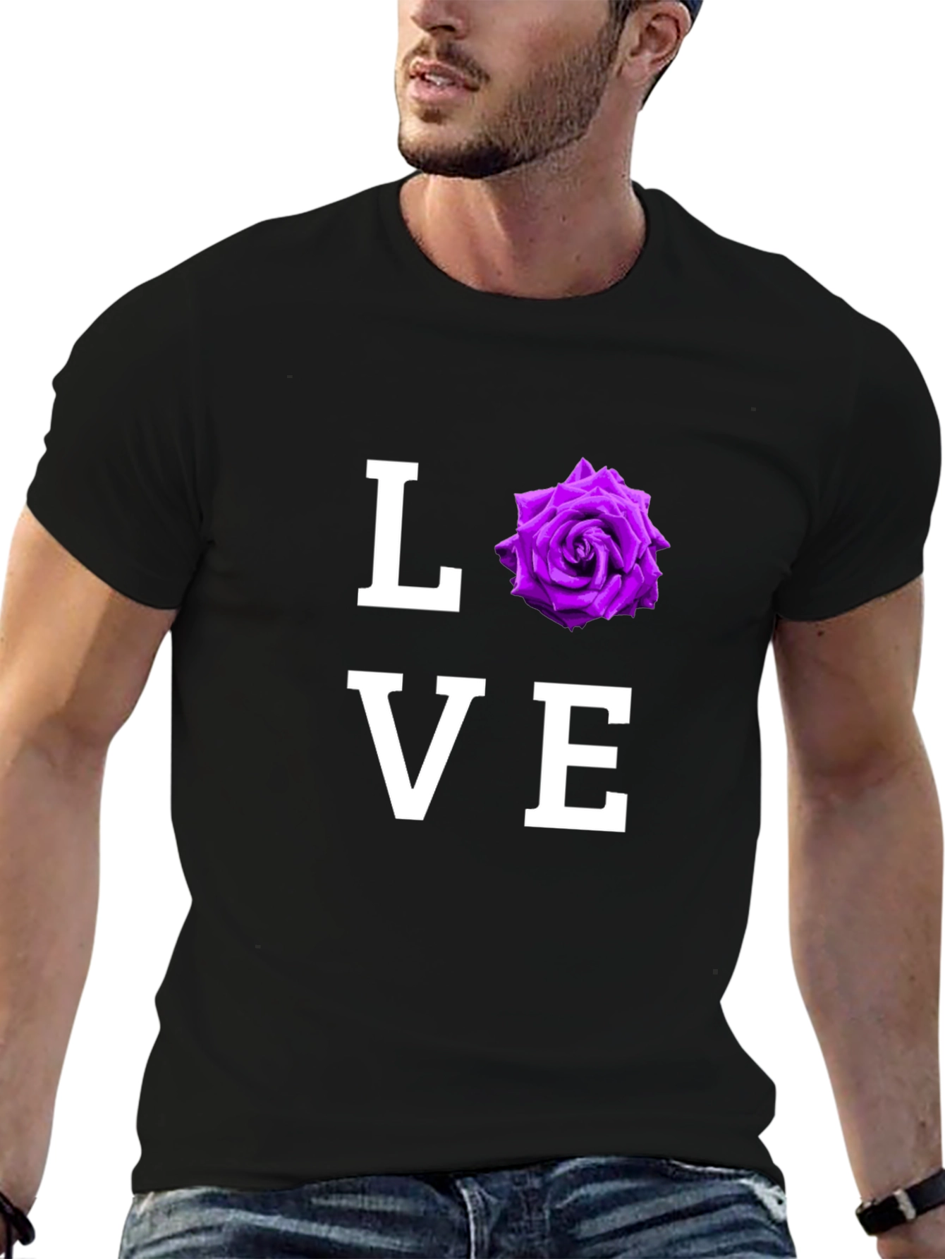 Love Rose Graphic T-Shirt - Black