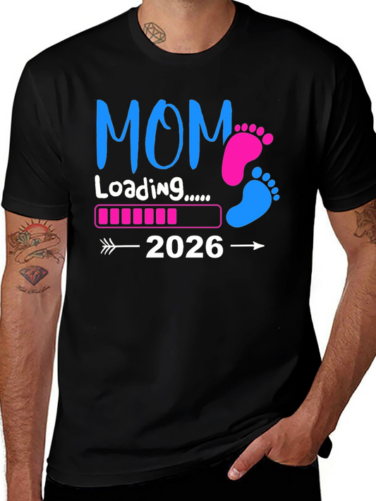 Mom Loading 2026 T-Shirt Pregnancy Announcement Tee