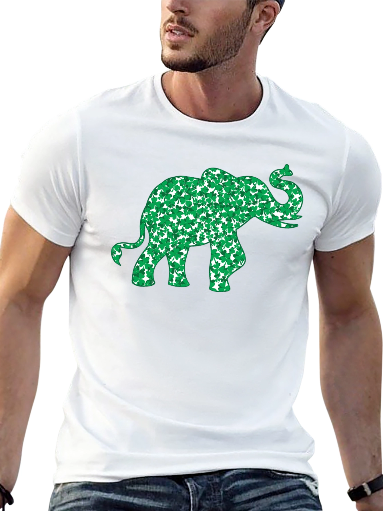 St. Patricks Day Elephant Clover T-Shirt