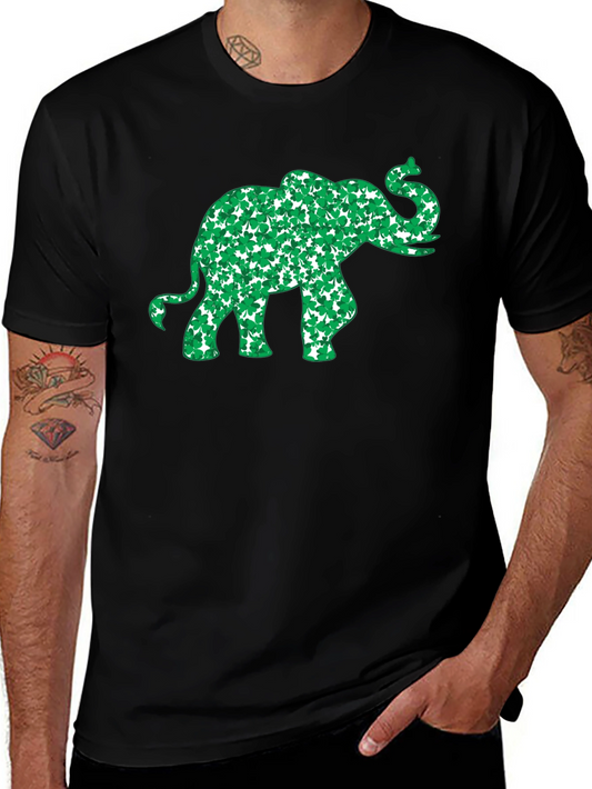 St. Patricks Day Elephant Clover T-Shirt