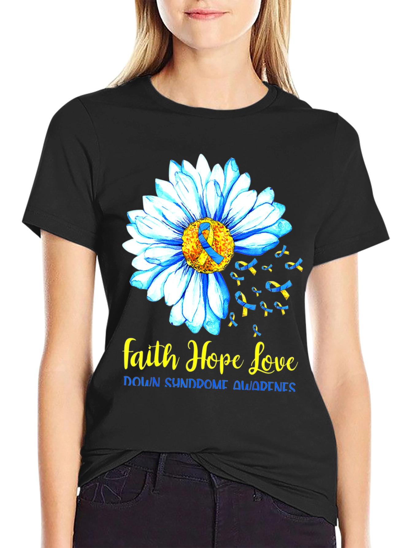 Faith Hope Love Down Syndrome Awareness T-Shirt
