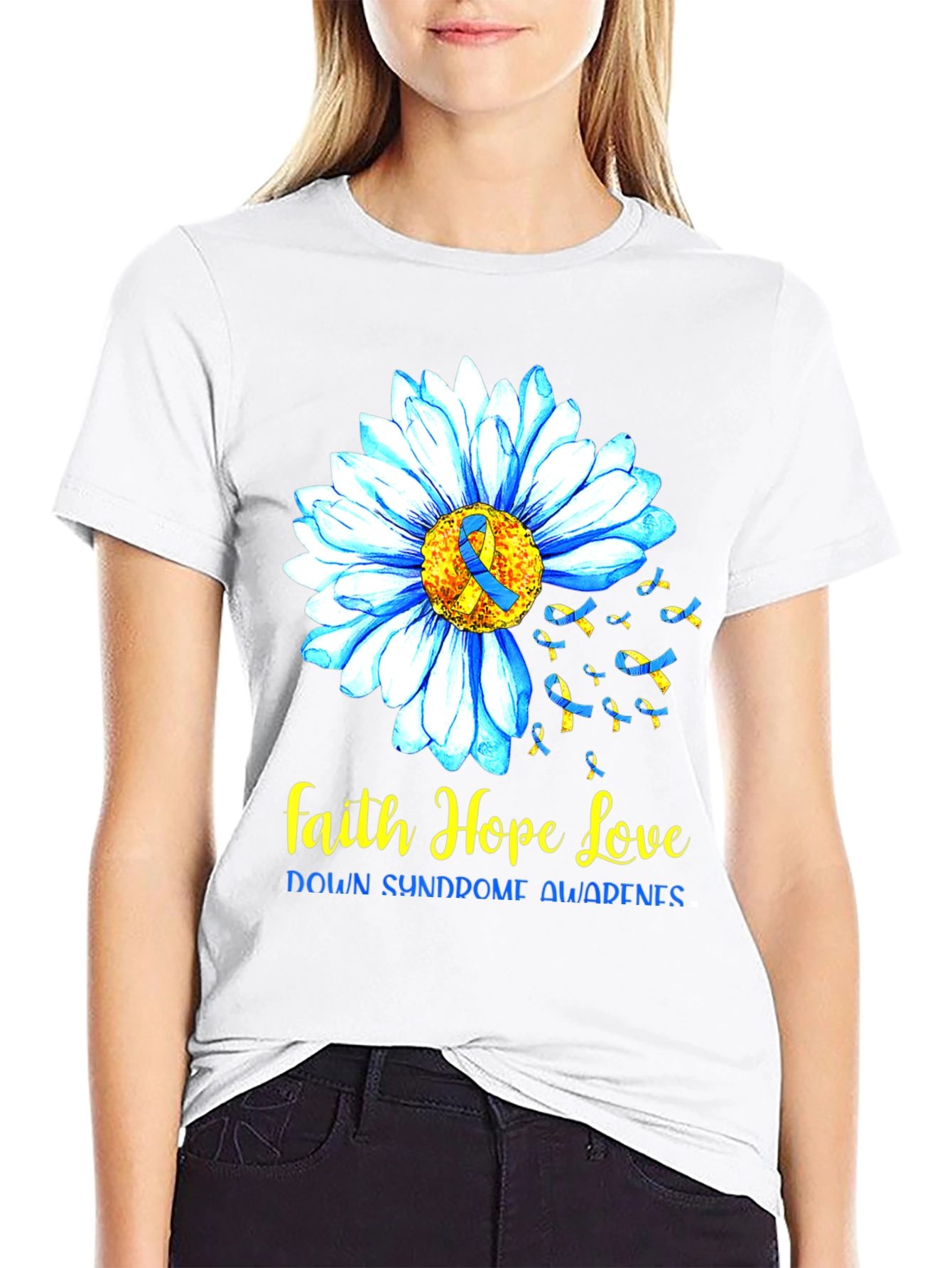 Faith Hope Love Down Syndrome Awareness T-Shirt