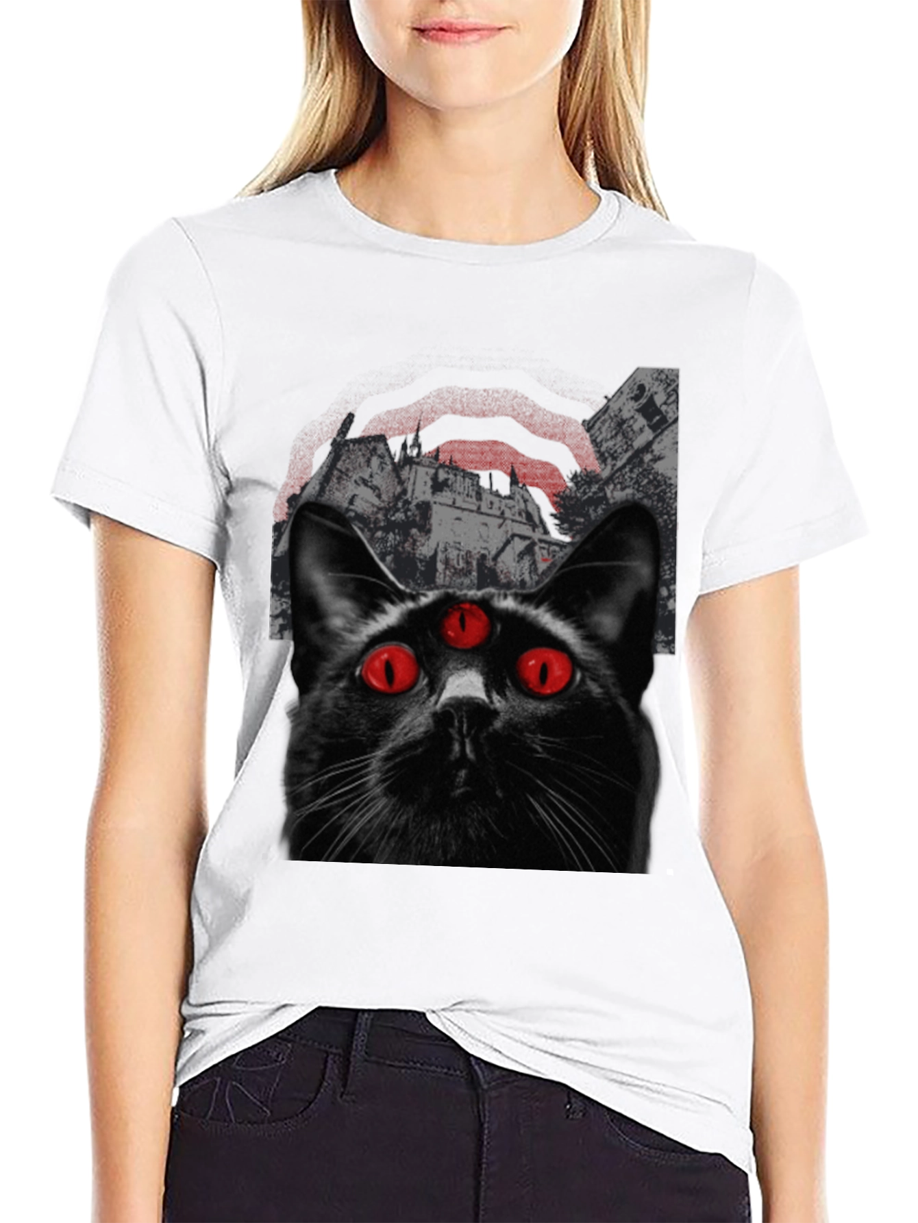 Three-Eyed Cat Graphic T-Shirt