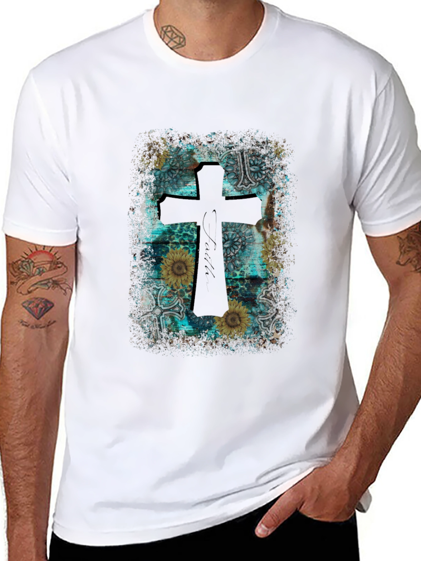 Faithful Cross Graphic Tee - Western Style