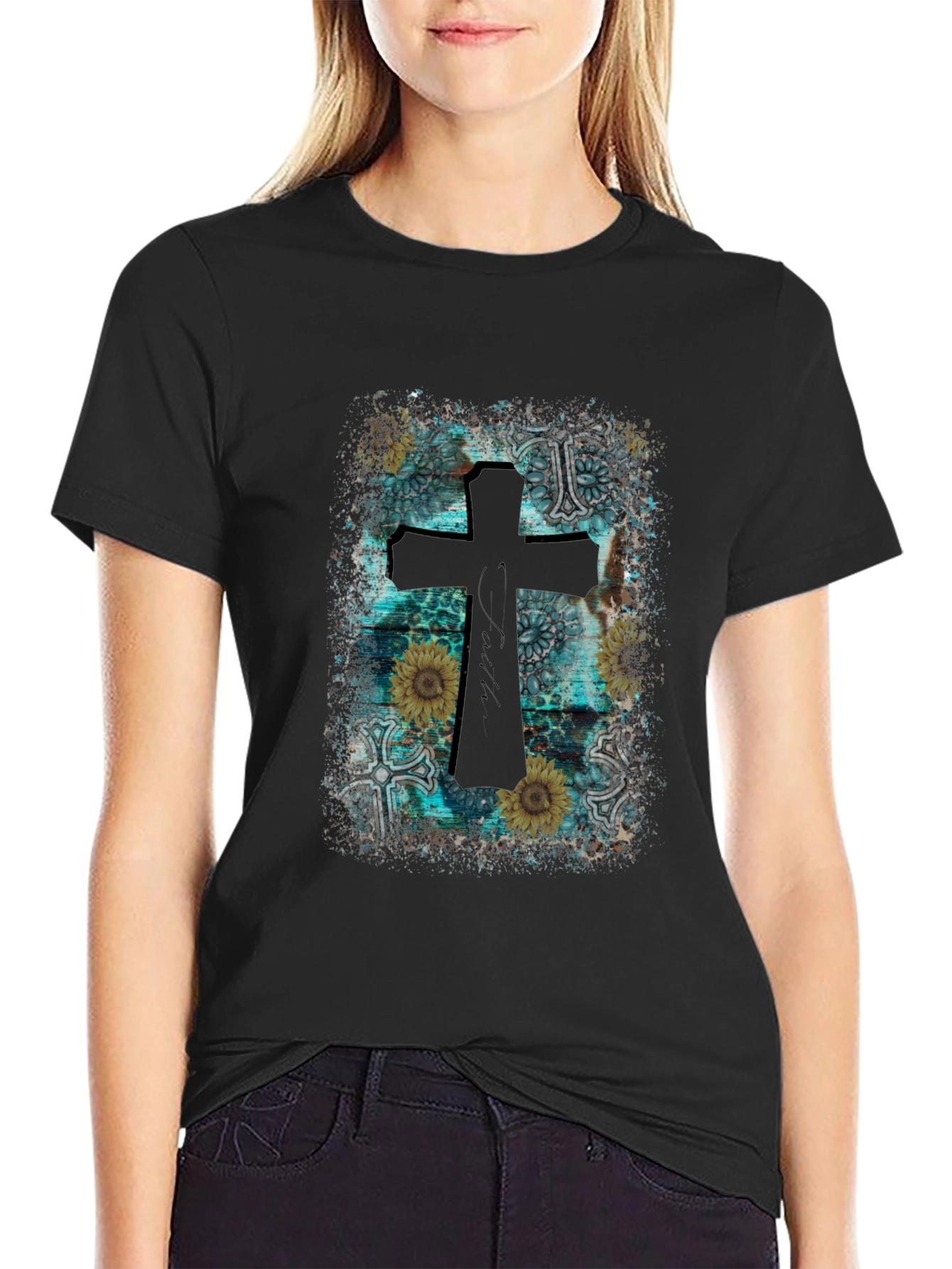 Faithful Cross Graphic Tee - Western Style