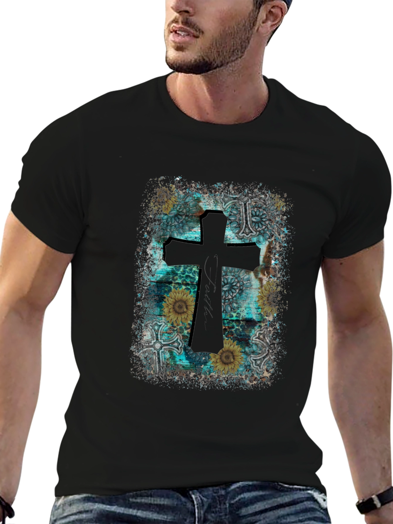 Faithful Cross Graphic Tee - Western Style