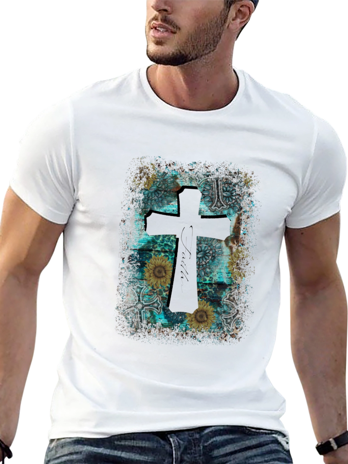 Faithful Cross Graphic Tee - Western Style