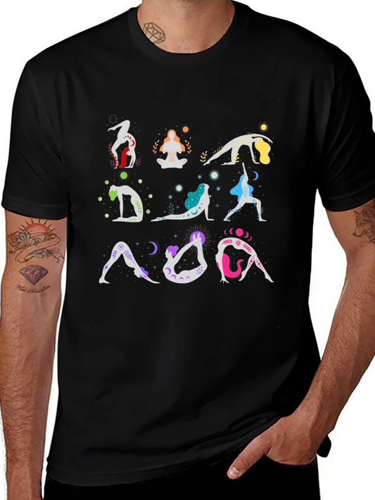 Yoga Poses T-Shirt - Black