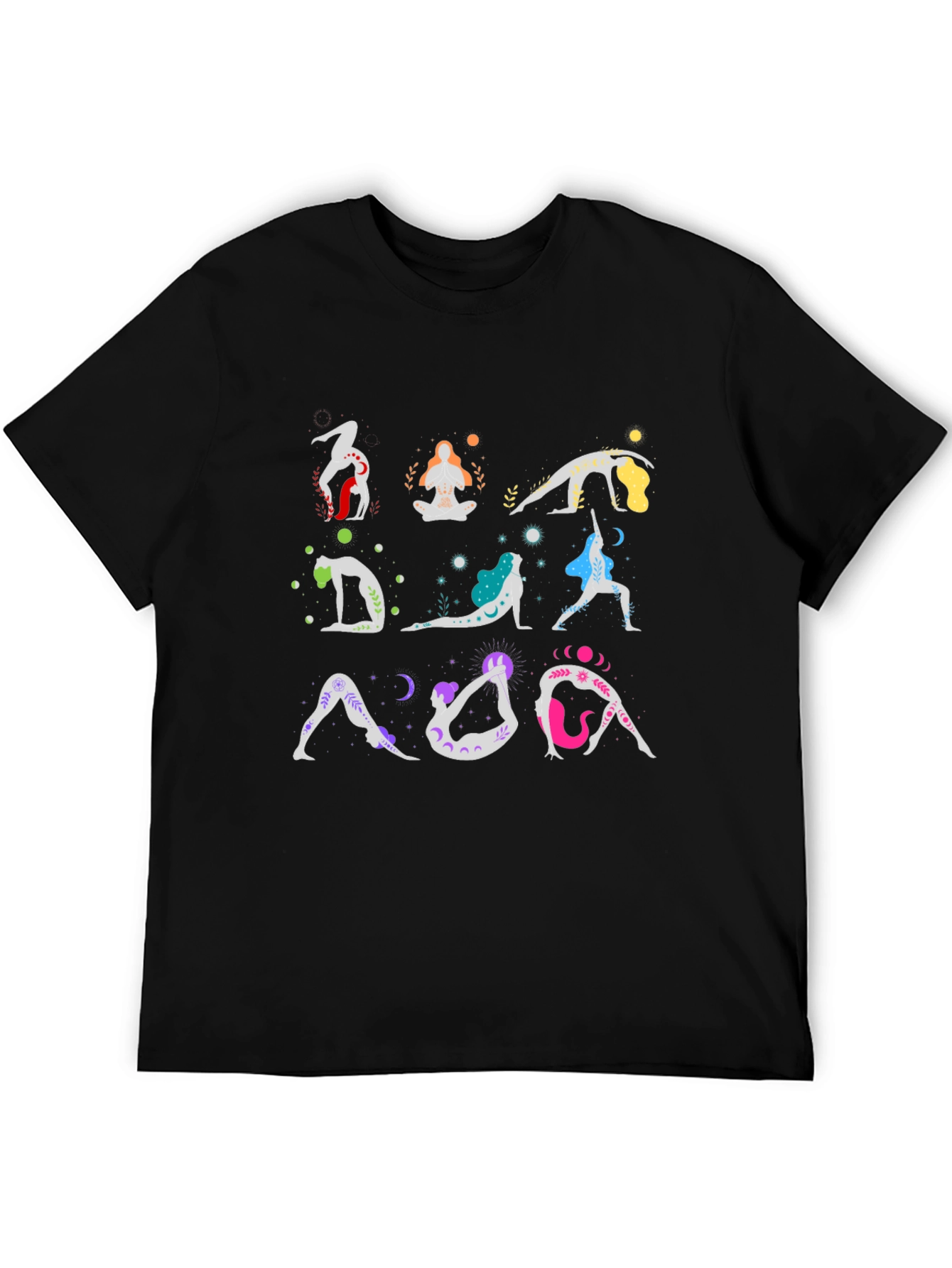 Yoga Poses T-Shirt - Black