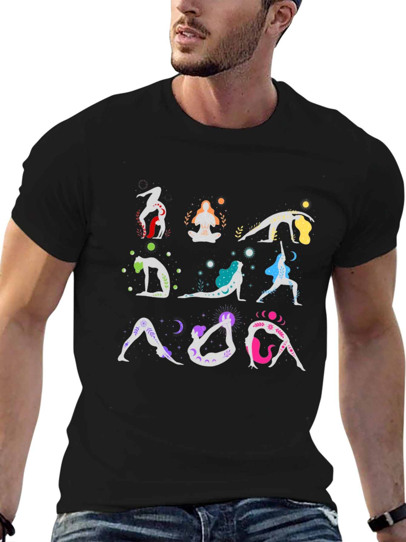 Yoga Poses T-Shirt - Black