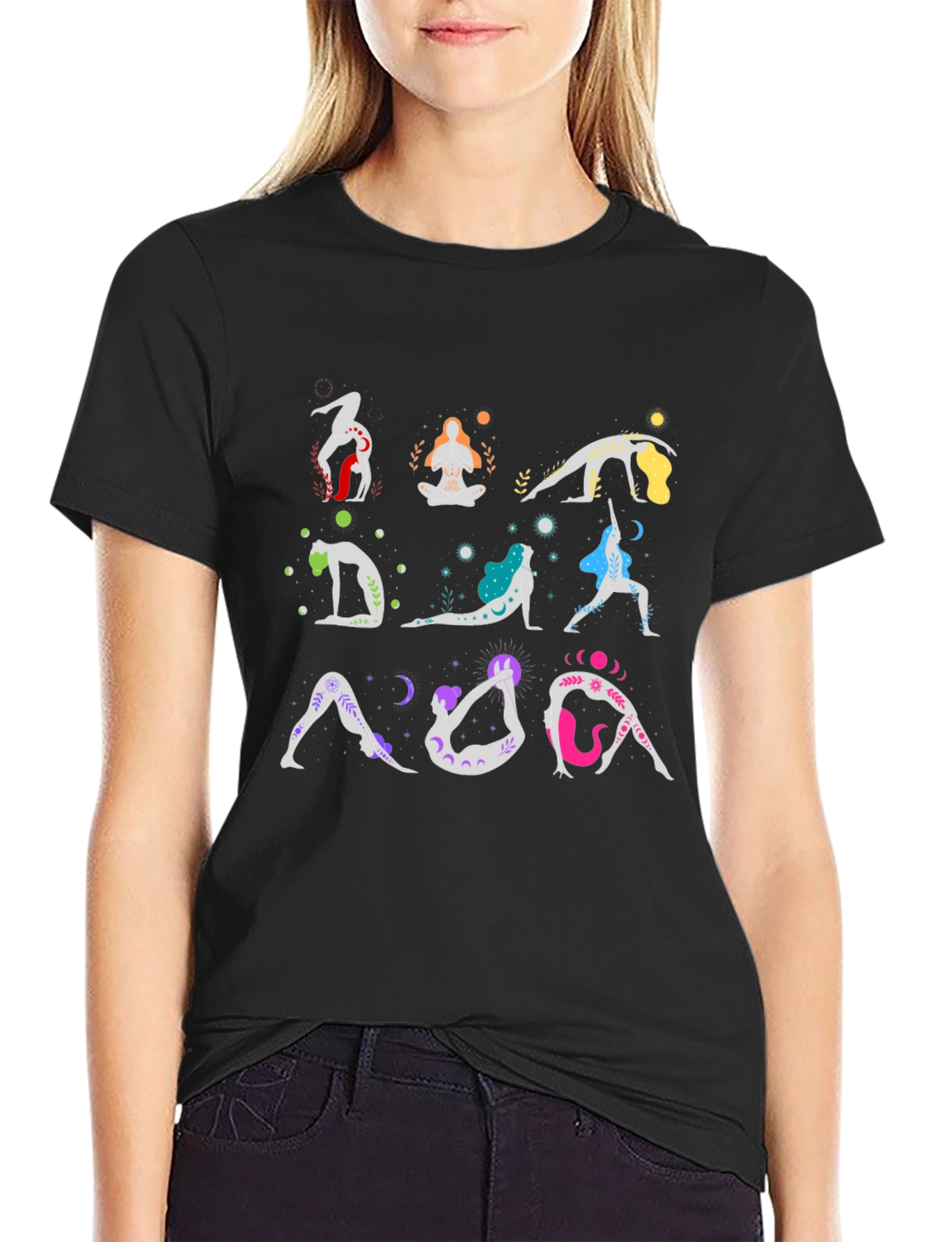 Yoga Poses T-Shirt - Black