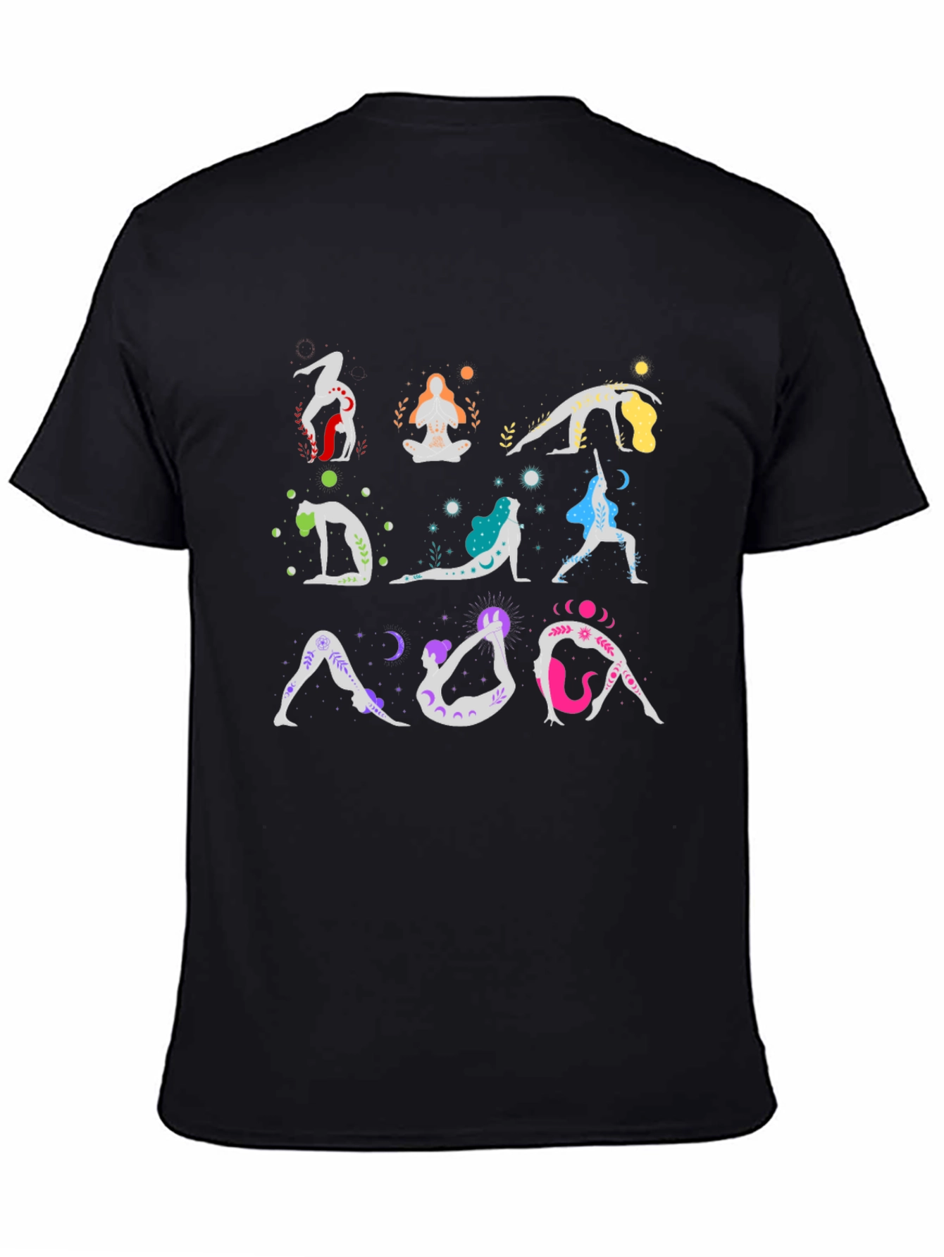 Yoga Poses T-Shirt - Black