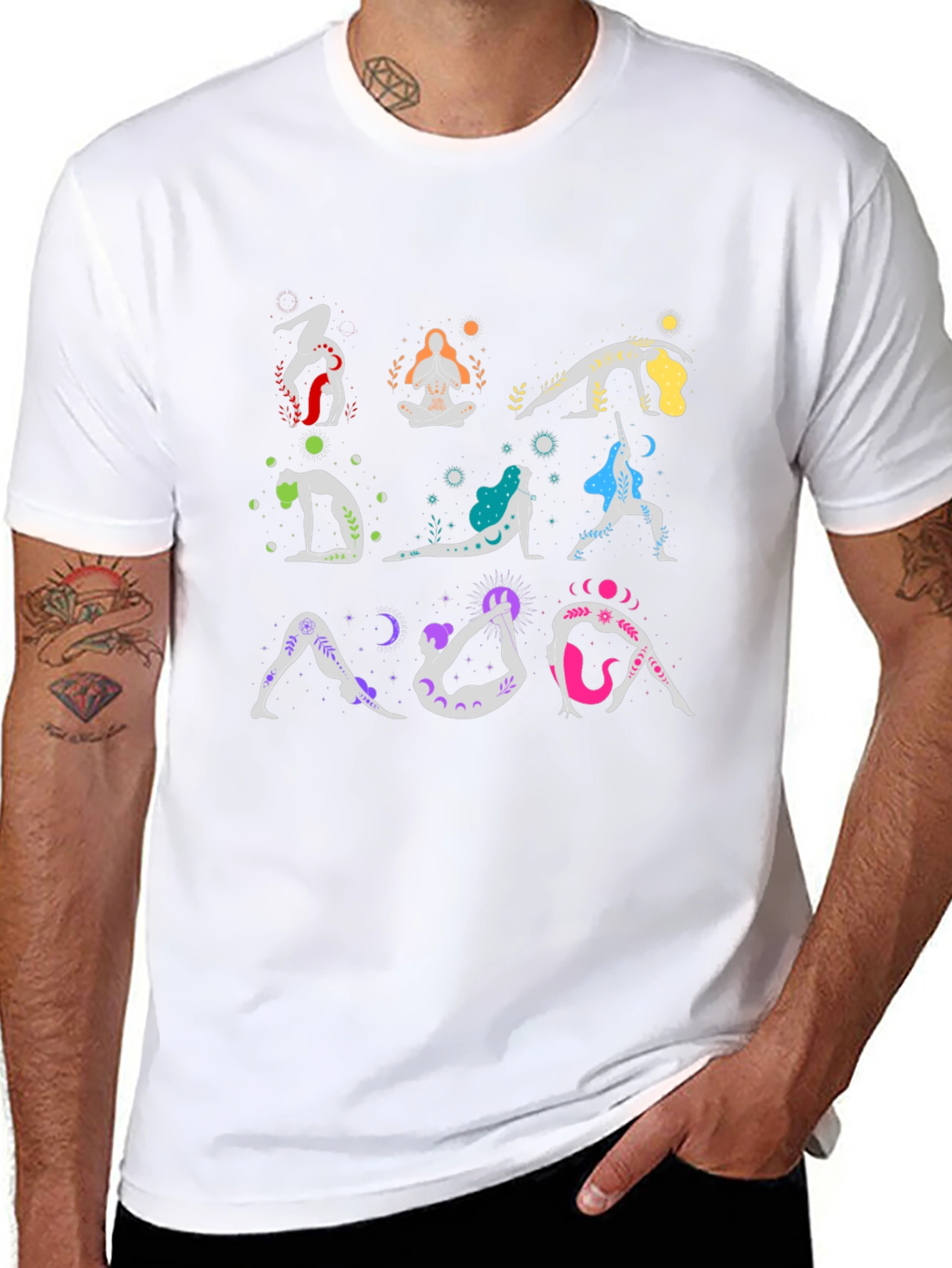 Yoga Poses T-Shirt - Black