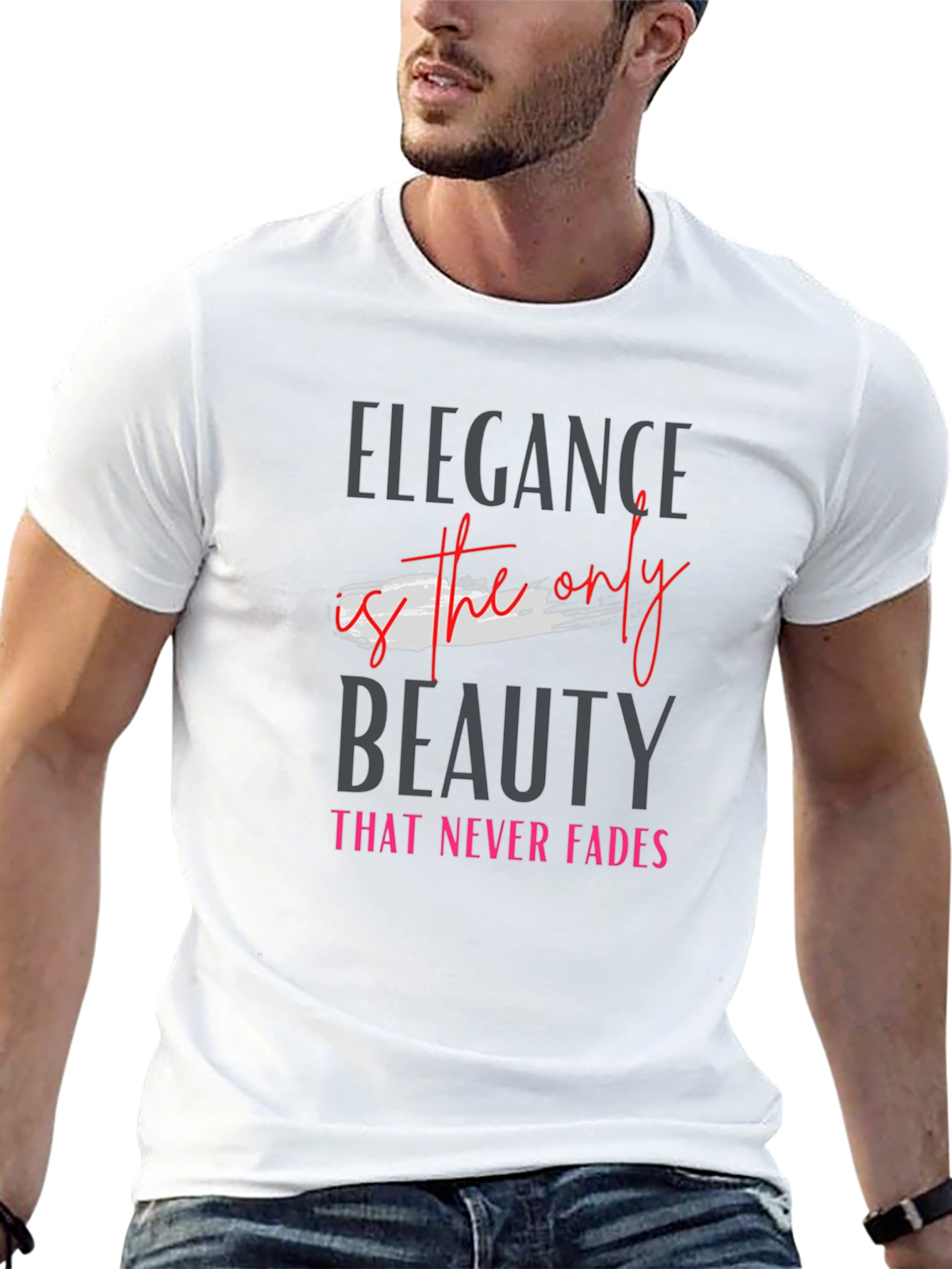 Elegant Black Tee - Beauty Never Fades