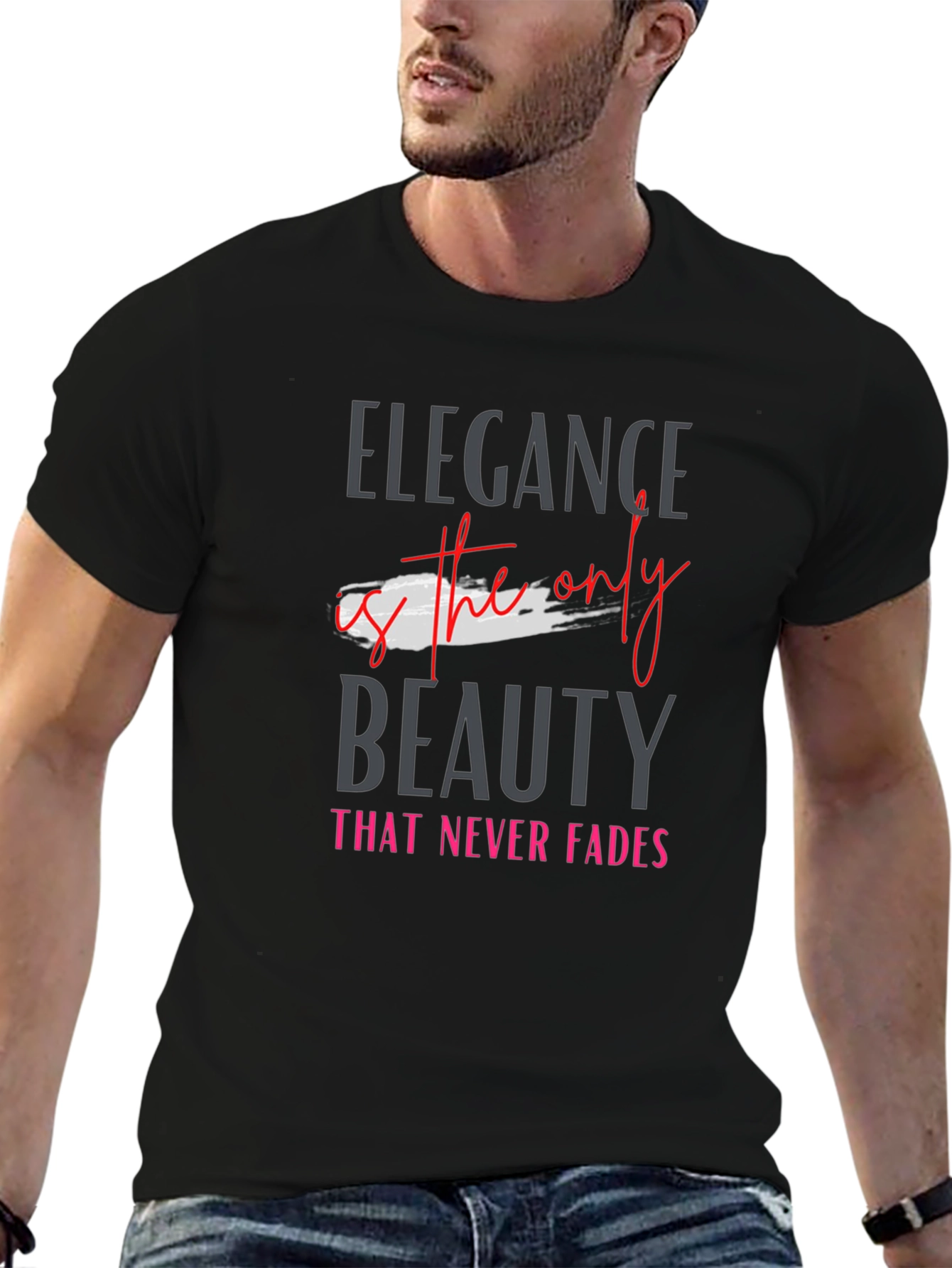 Elegant Black Tee - Beauty Never Fades