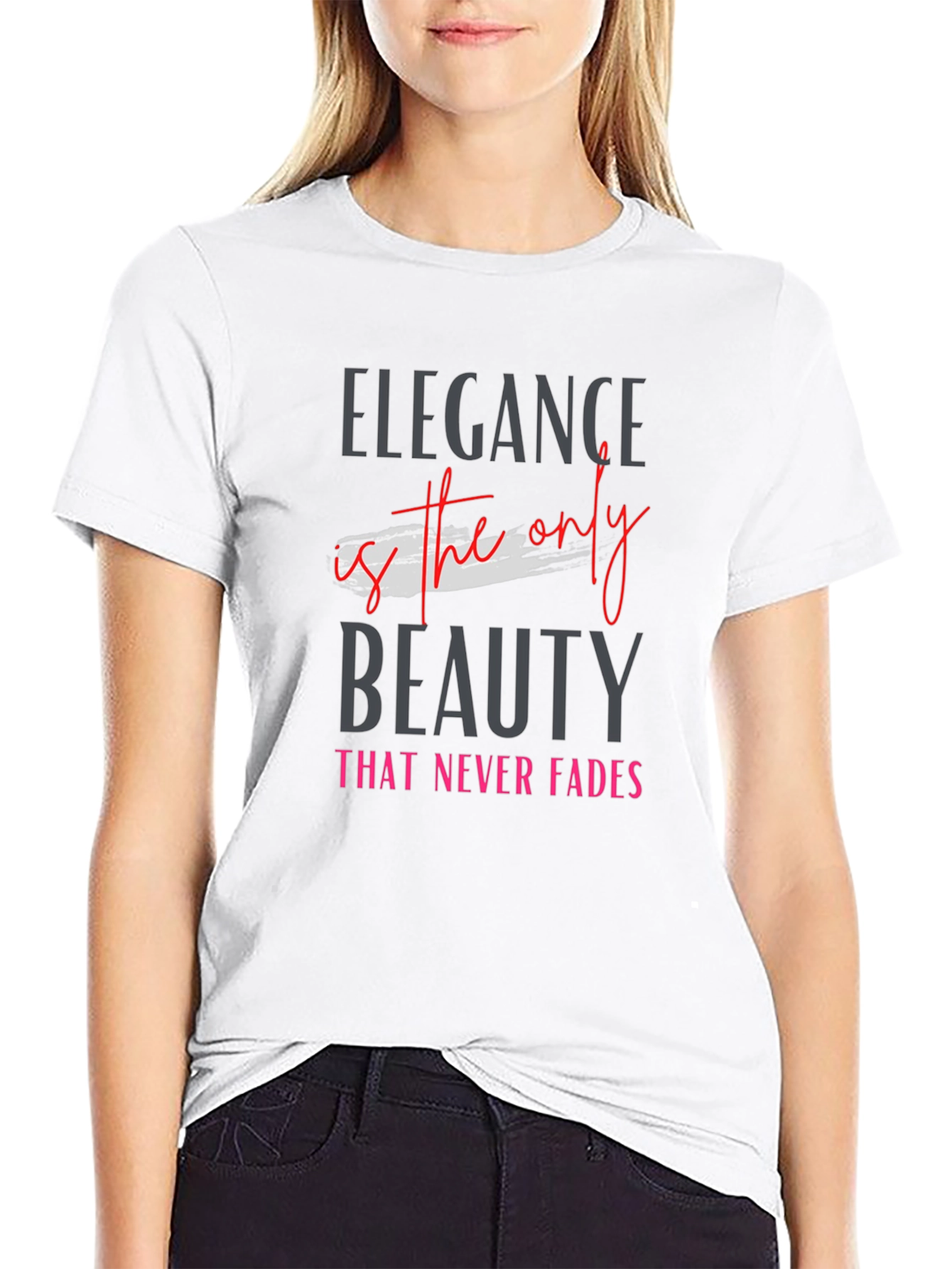 Elegant Black Tee - Beauty Never Fades