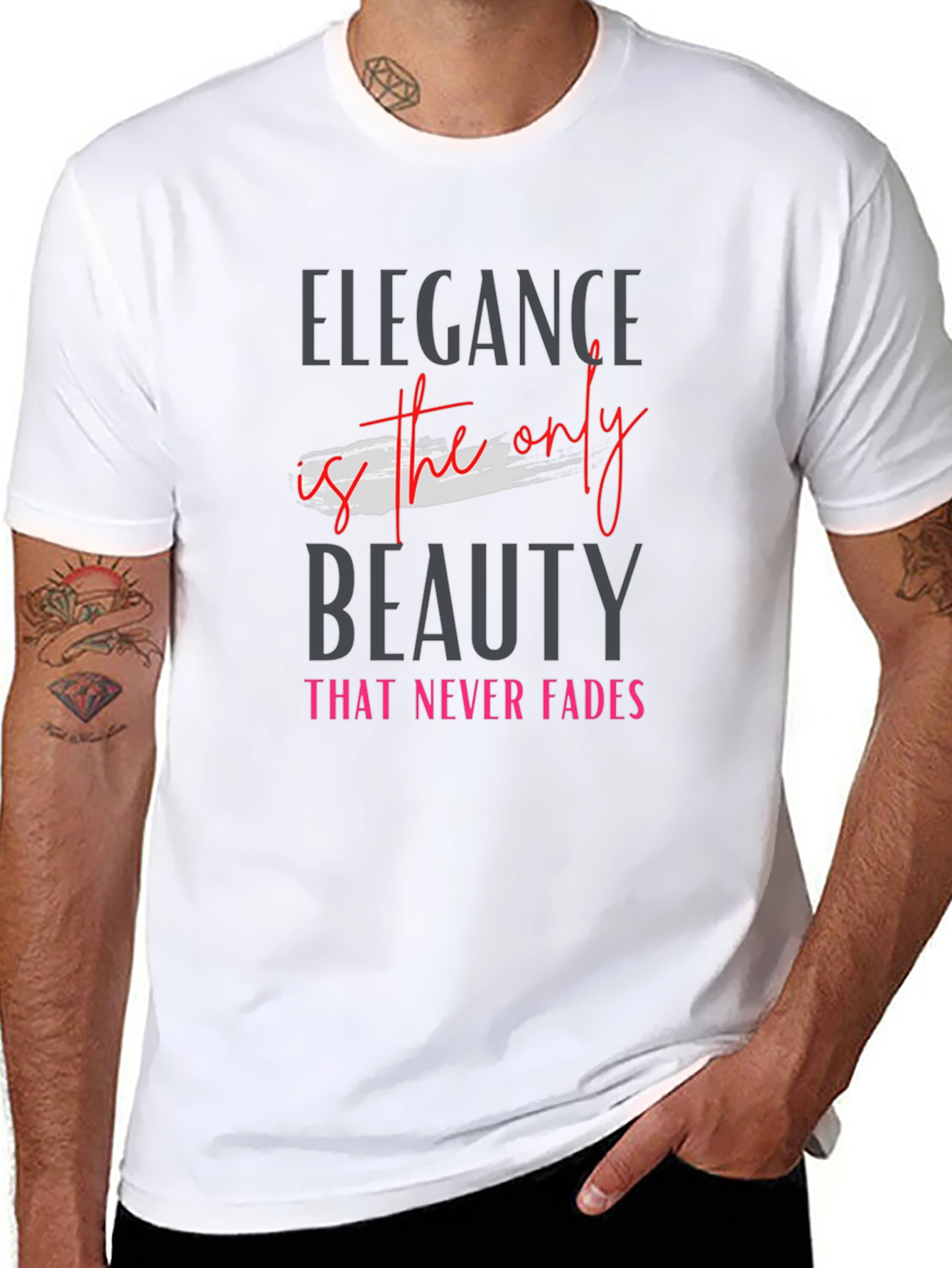 Elegant Black Tee - Beauty Never Fades