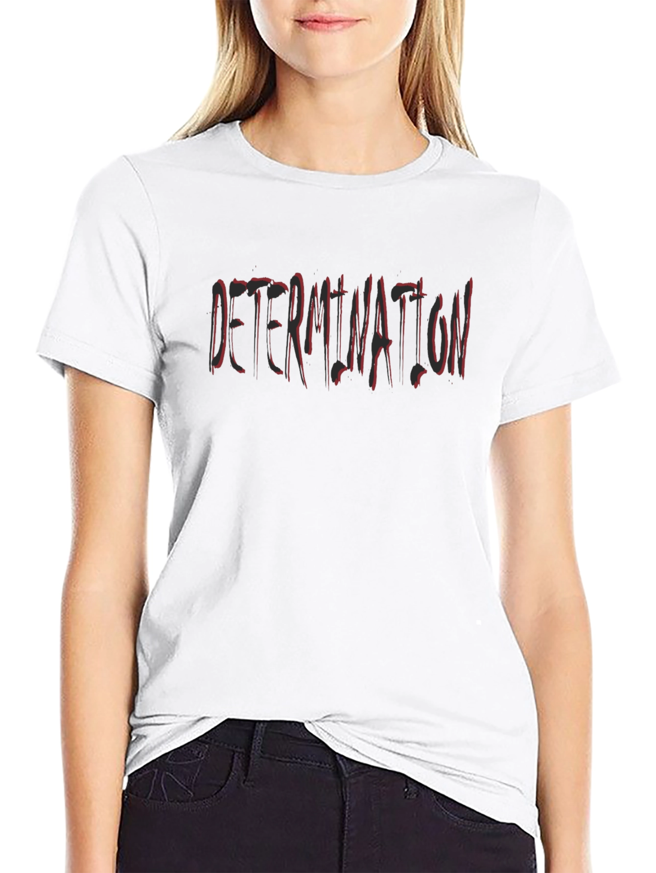 Determination Graphic Print Crewneck T-shirt