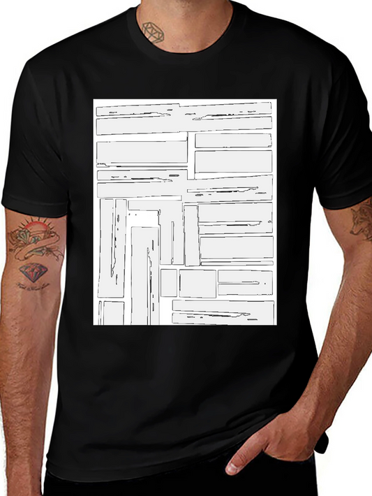 Geometric Block Print Black T-Shirt
