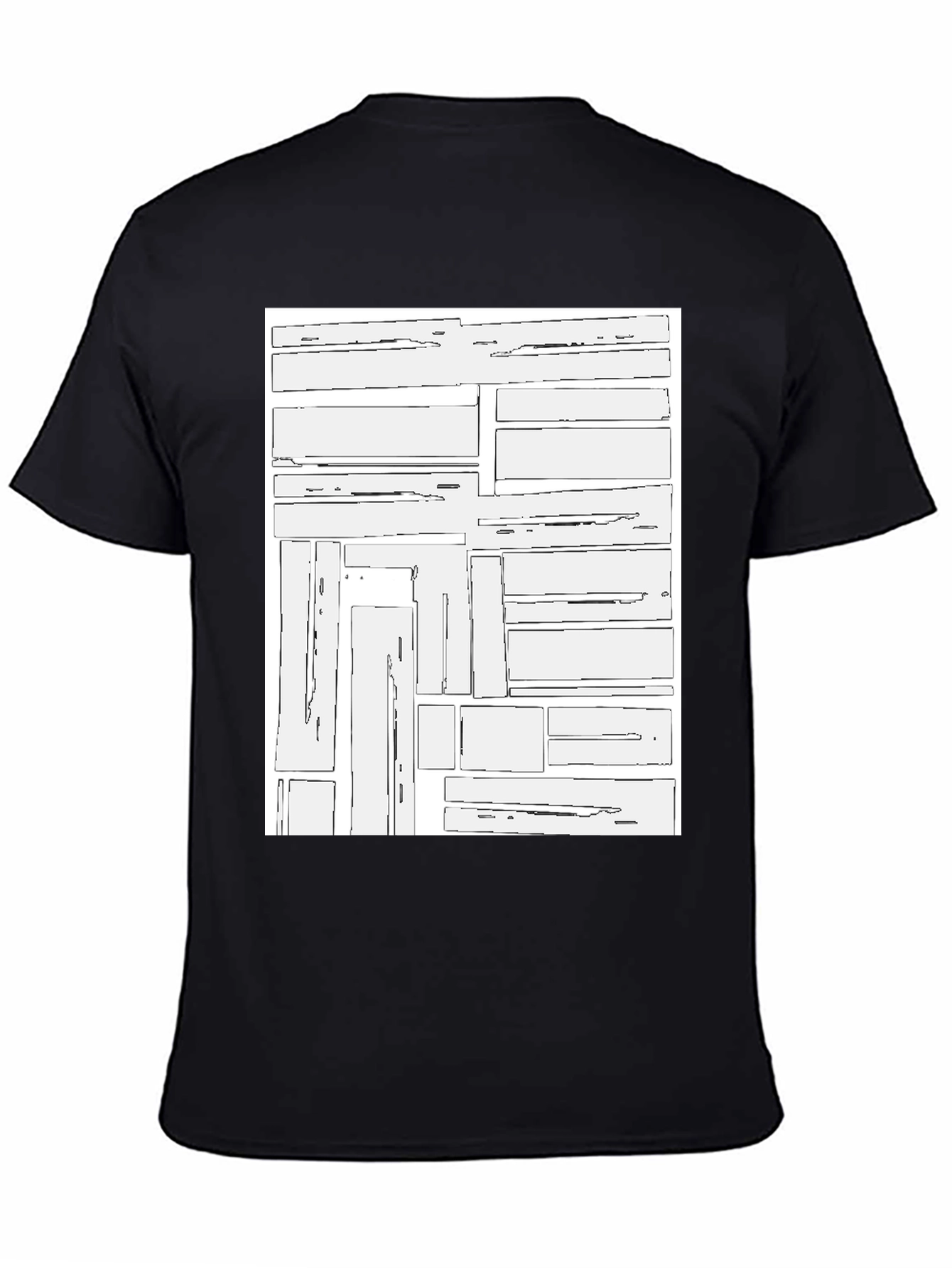 Geometric Block Print Black T-Shirt
