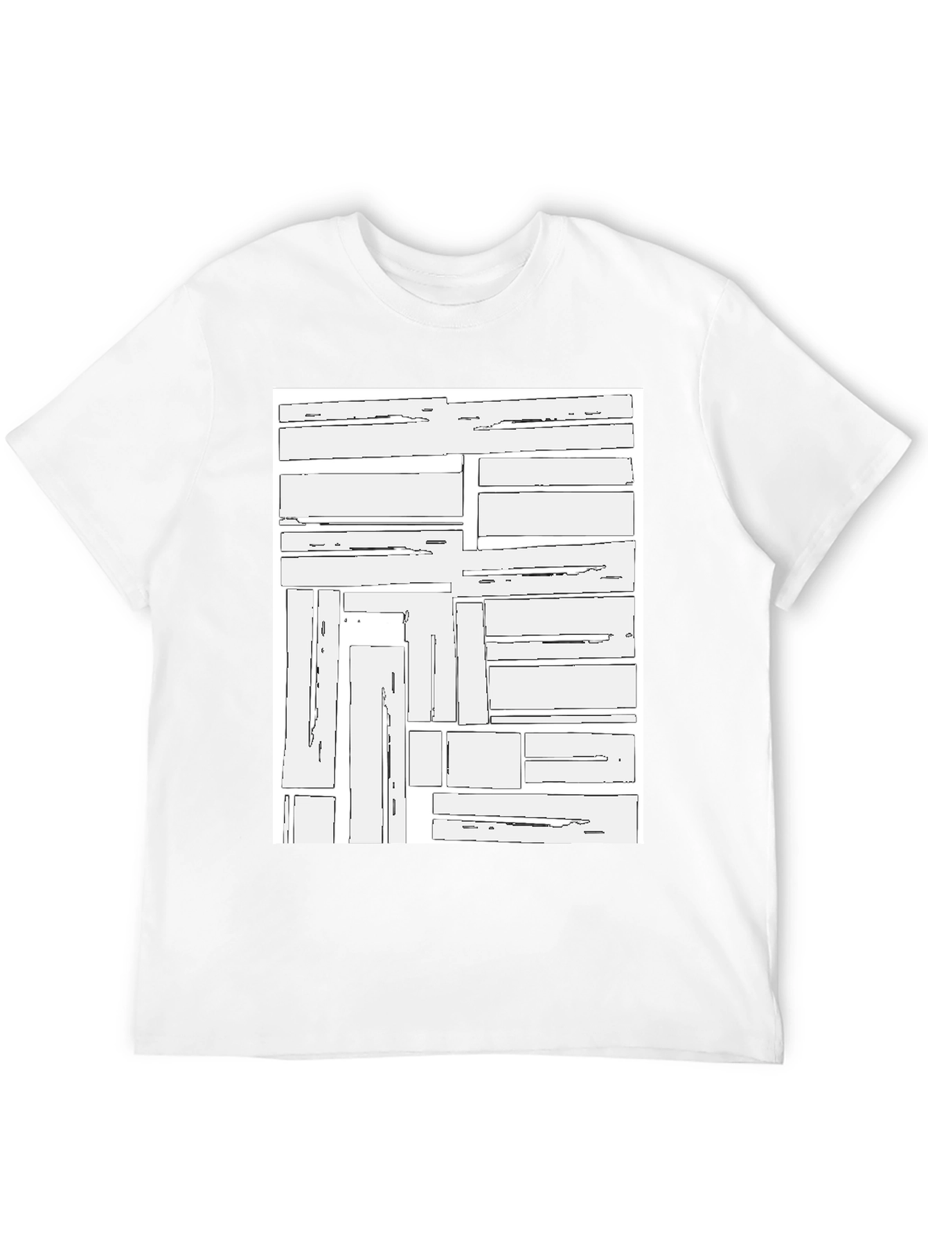 Geometric Block Print Black T-Shirt