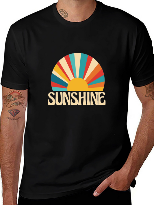 Sunshine Retro Graphic Tee -  Black T-Shirt