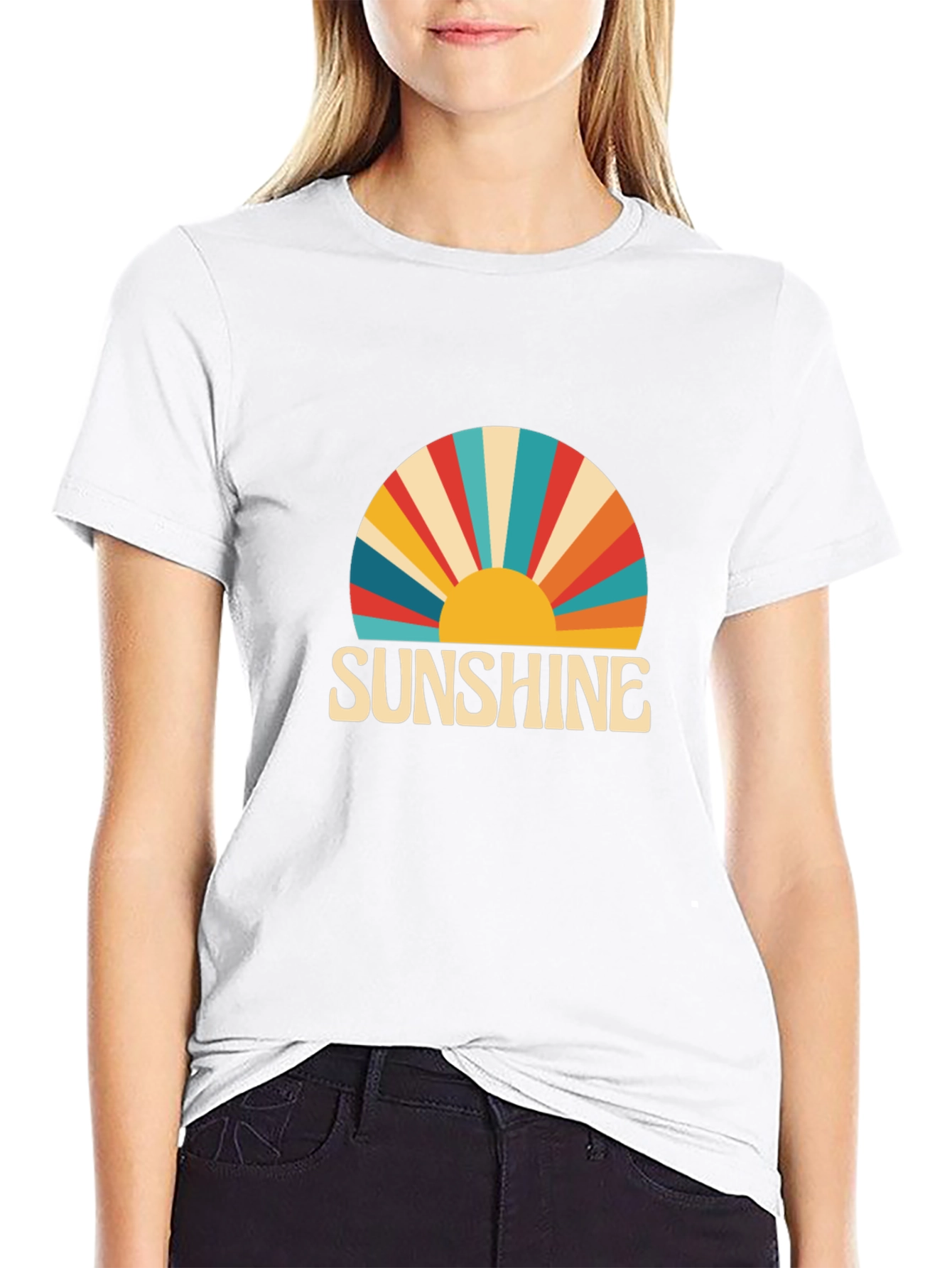 Sunshine Retro Graphic Tee -  Black T-Shirt